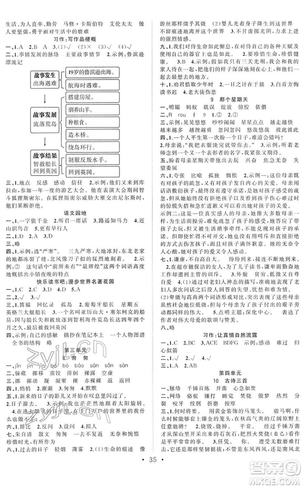 合肥工業(yè)大學(xué)出版社2022全頻道課時(shí)作業(yè)六年級(jí)語(yǔ)文下冊(cè)人教版答案