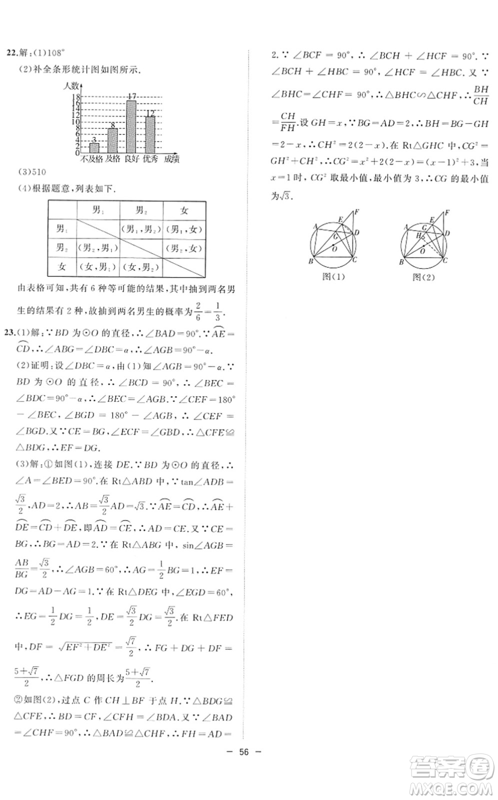 合肥工業(yè)大學(xué)出版社2022全頻道課時作業(yè)九年級數(shù)學(xué)下冊HK滬科版答案