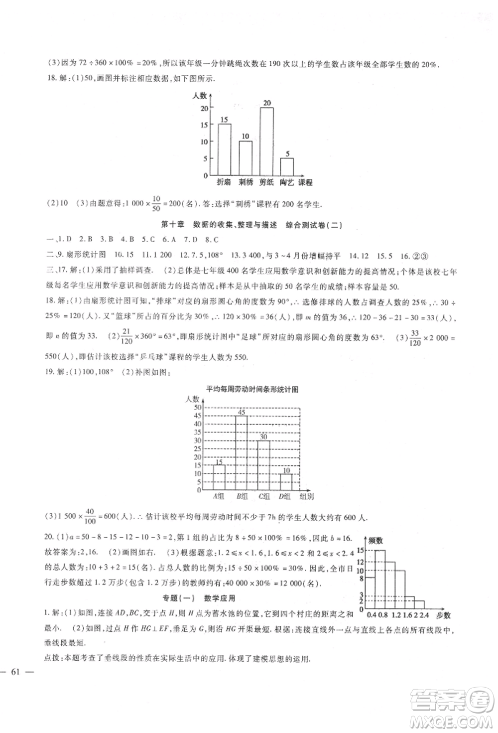 新疆文化出版社2022華夏一卷通七年級(jí)下冊(cè)數(shù)學(xué)人教版參考答案