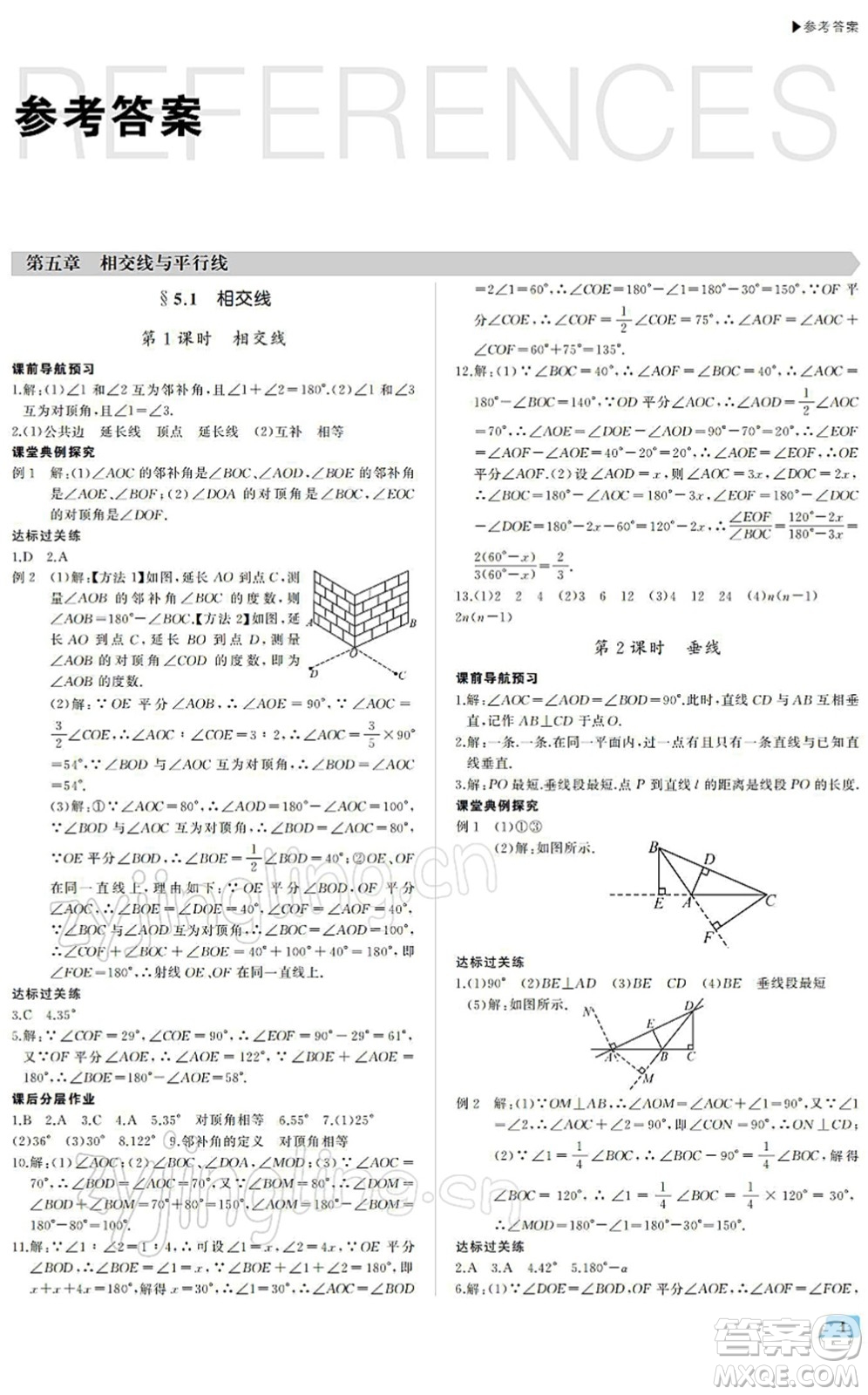 內蒙古大學出版社2022超越訓練七年級數(shù)學下冊R人教版答案