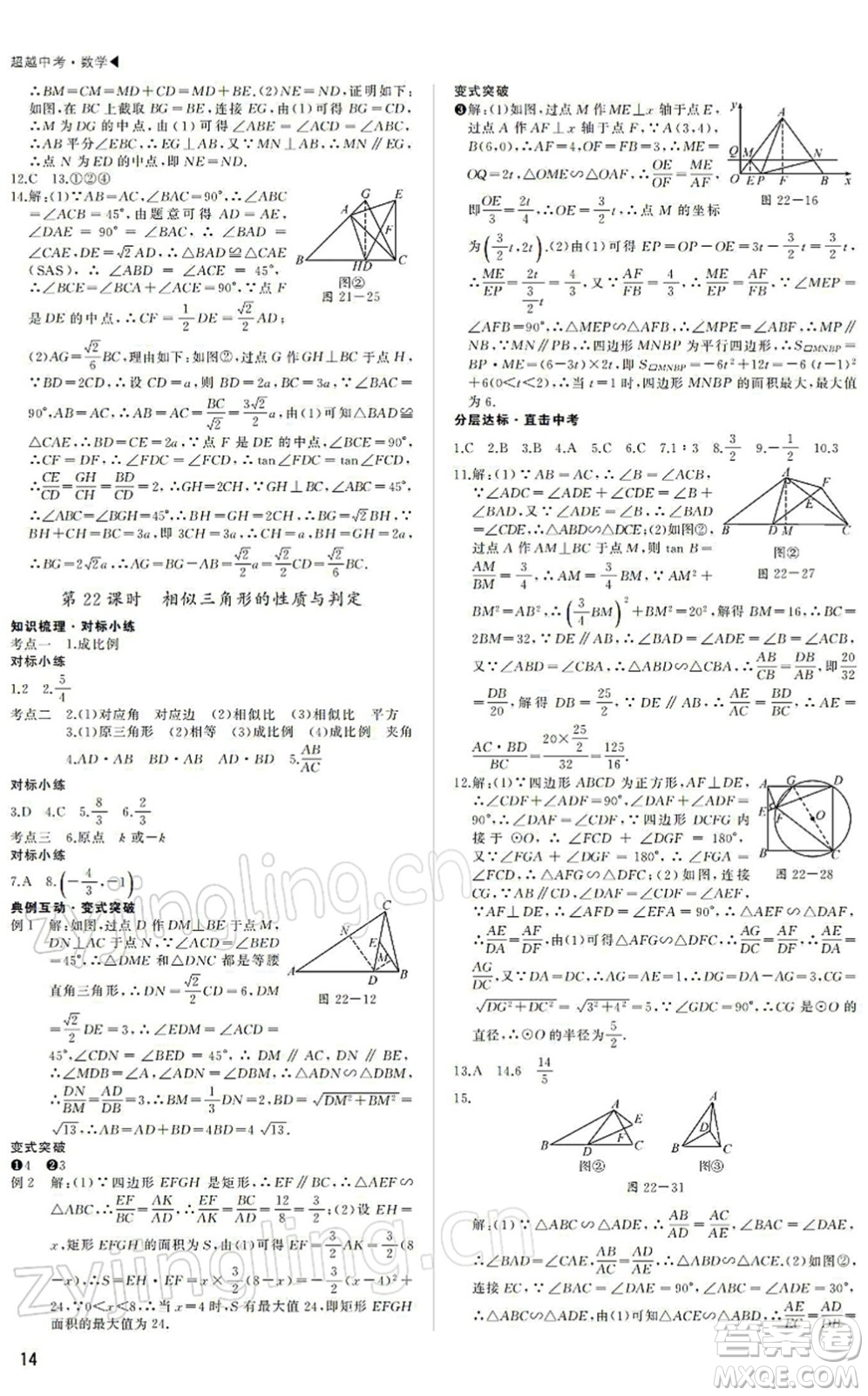 內(nèi)蒙古大學(xué)出版社2022超越中考九年級(jí)數(shù)學(xué)下冊(cè)人教版答案