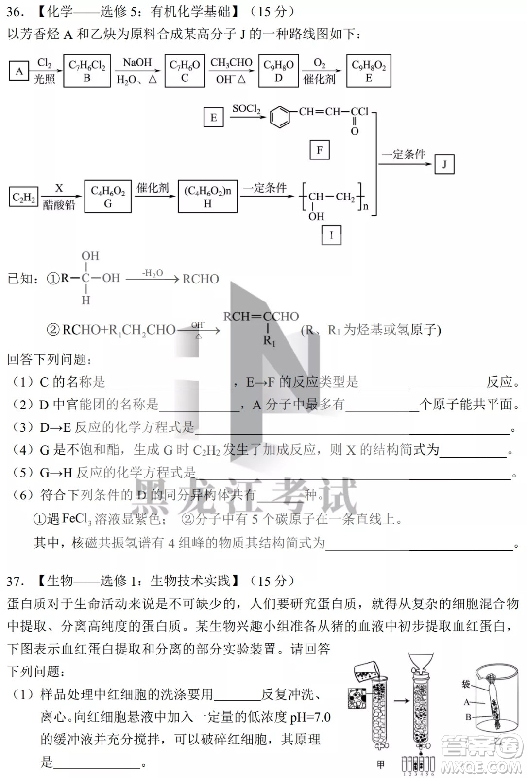 2022年哈三中第四次高考模擬考試?yán)砜凭C合試卷及答案