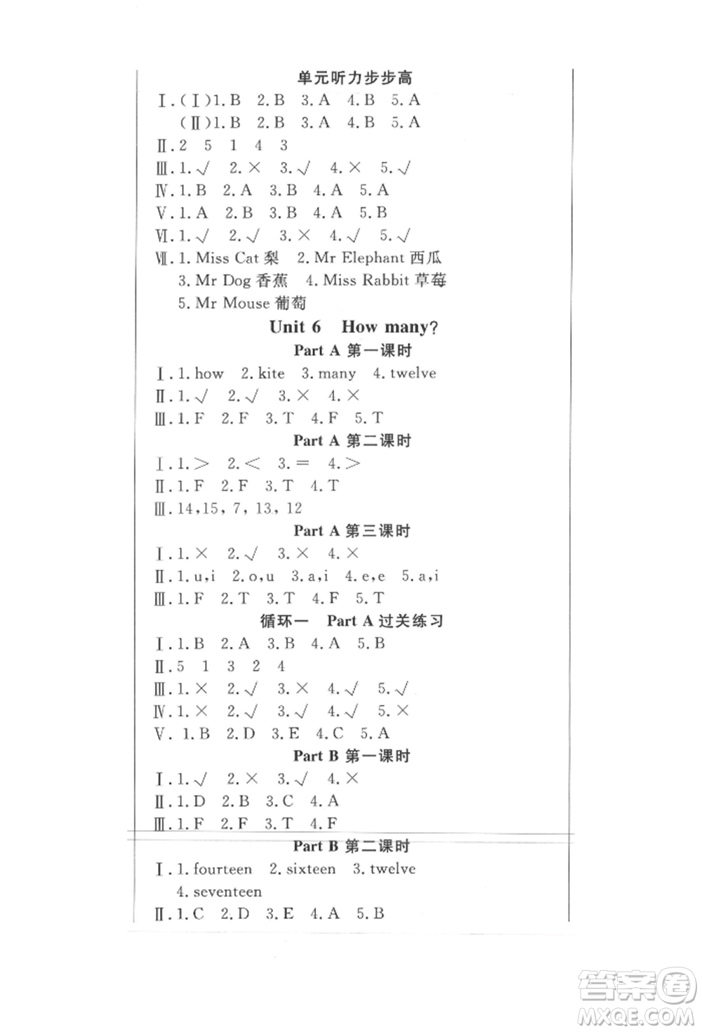 西安出版社2022狀元坊全程突破導(dǎo)練測(cè)三年級(jí)下冊(cè)英語(yǔ)人教版東莞專版參考答案