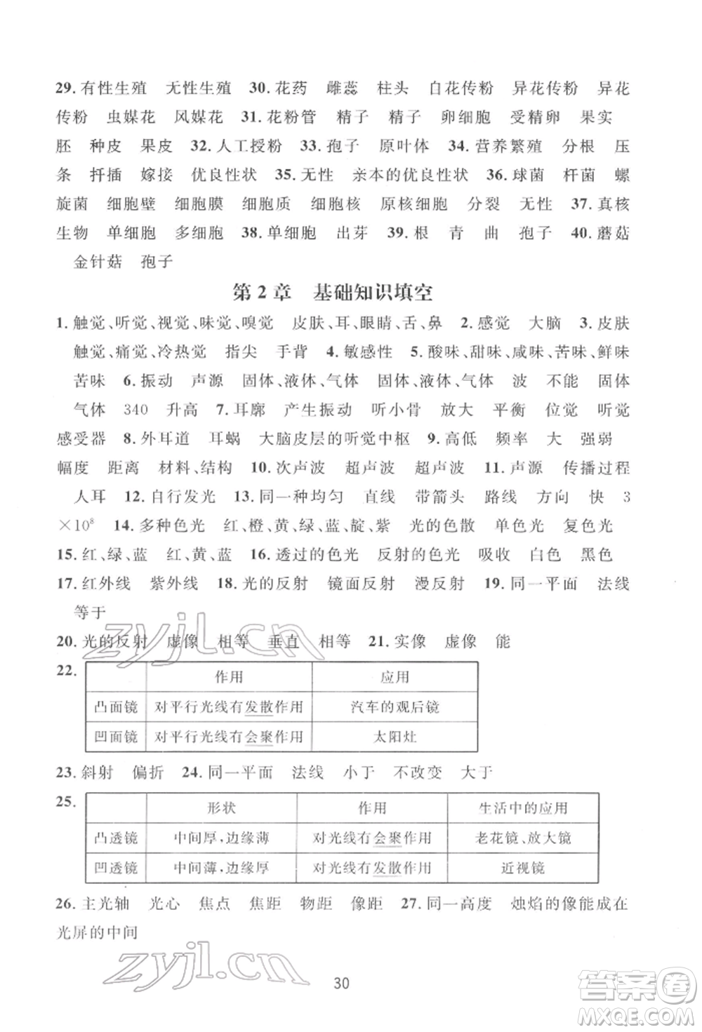 浙江教育出版社2022全優(yōu)新同步七年級(jí)下冊(cè)科學(xué)浙教版參考答案