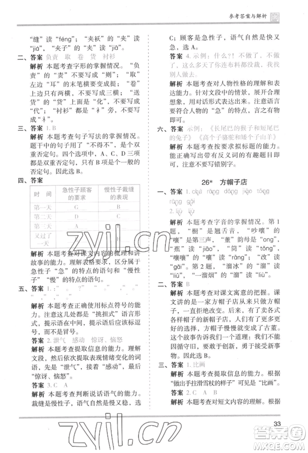 鷺江出版社2022木頭馬分層課課練三年級(jí)下冊(cè)語(yǔ)文人教版福建專(zhuān)版參考答案