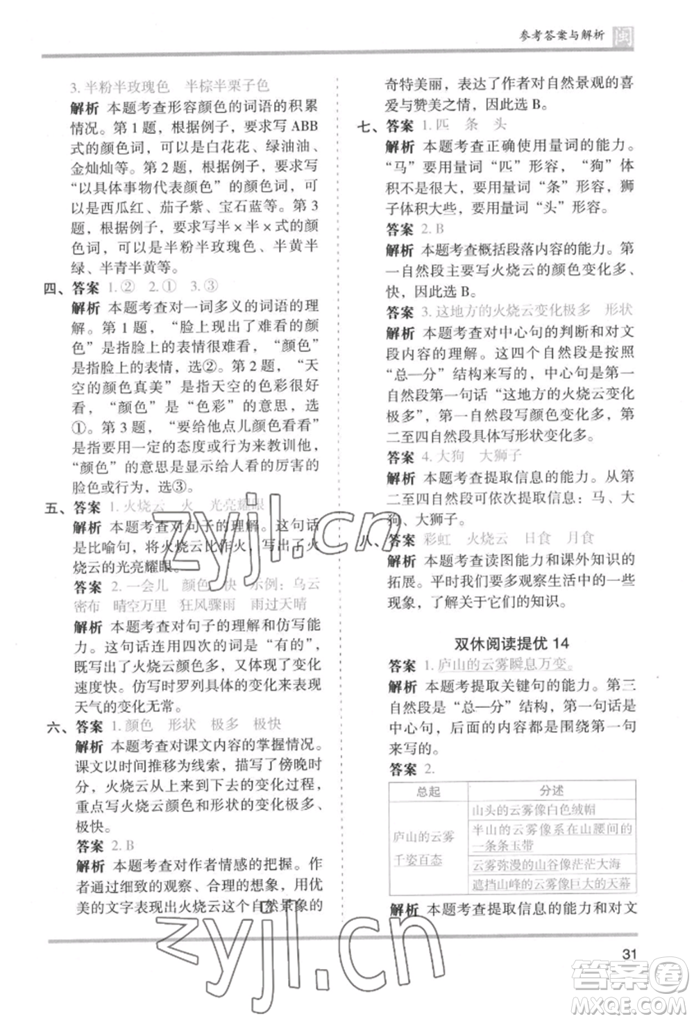 鷺江出版社2022木頭馬分層課課練三年級(jí)下冊(cè)語(yǔ)文人教版福建專(zhuān)版參考答案