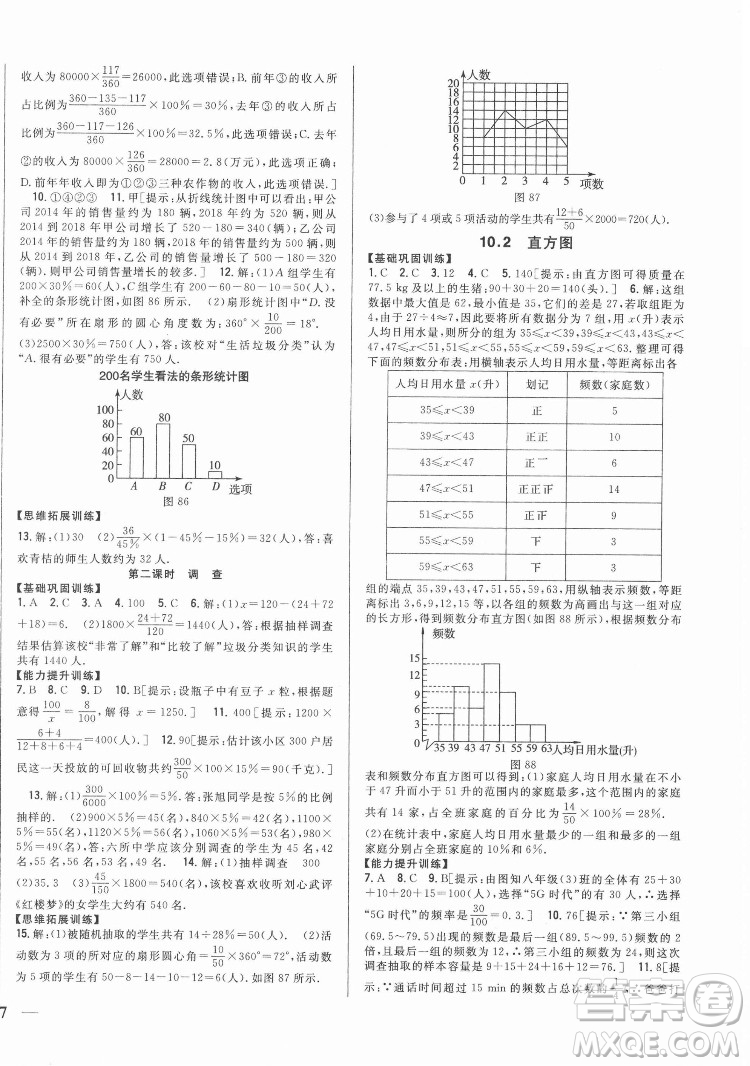 吉林人民出版社2022全科王同步課時(shí)練習(xí)數(shù)學(xué)七年級(jí)下冊(cè)人教版答案