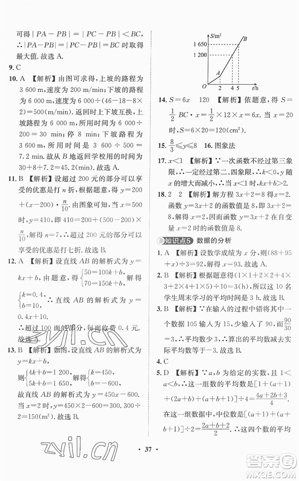 山東畫報(bào)出版社2022一課三練單元測(cè)試八年級(jí)數(shù)學(xué)下冊(cè)RJ人教版答案