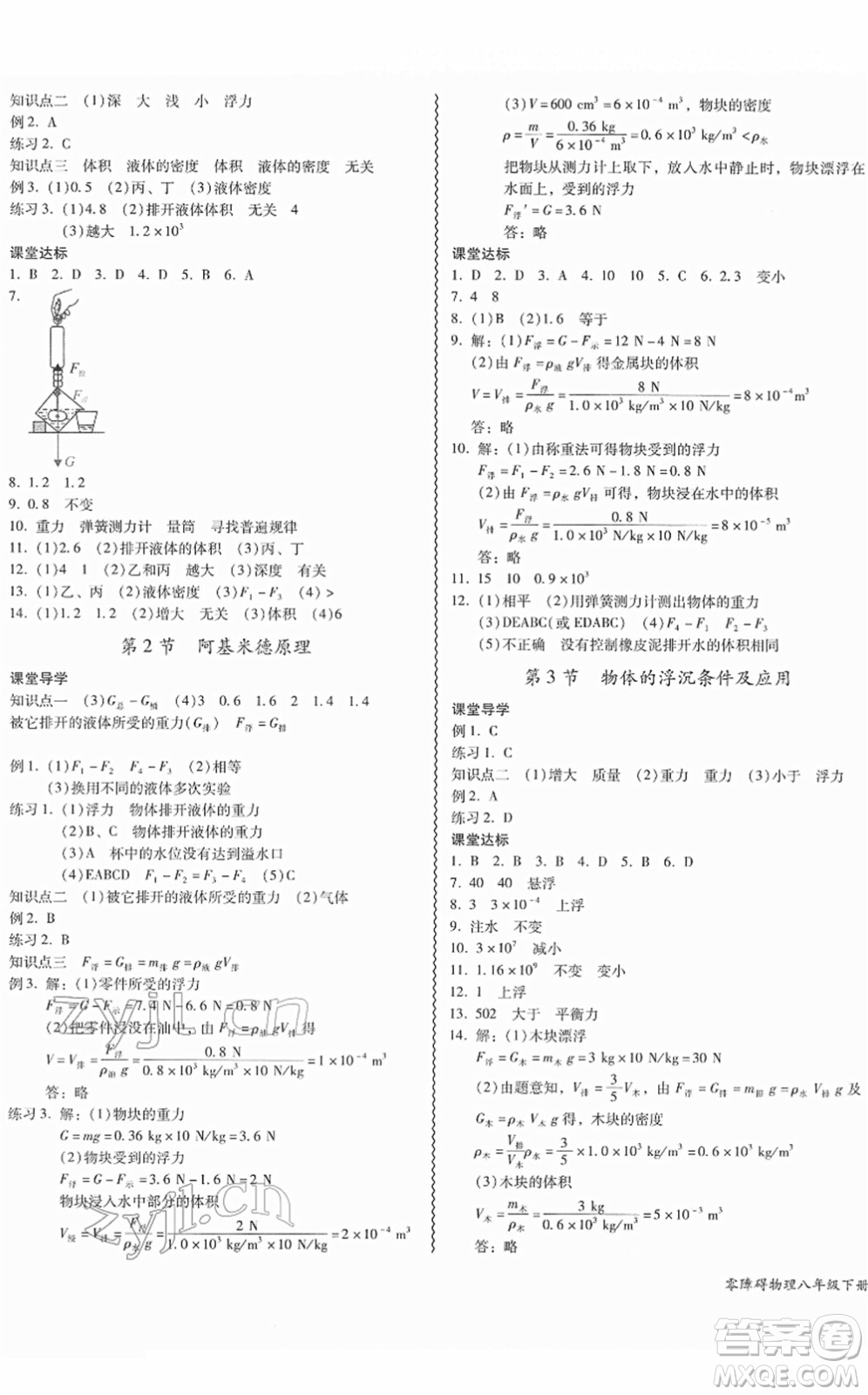 電子科技大學(xué)出版社2022零障礙導(dǎo)教導(dǎo)學(xué)案八年級物理下冊RJWL人教版答案