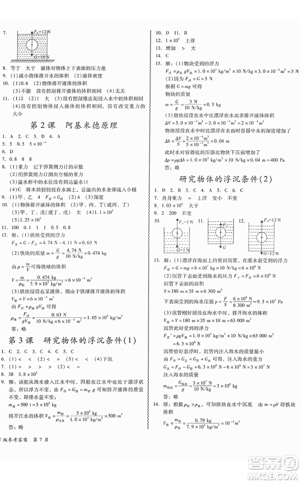 華南理工大學(xué)出版社2022零障礙導(dǎo)教導(dǎo)學(xué)案八年級(jí)物理下冊(cè)HYWL滬粵版答案