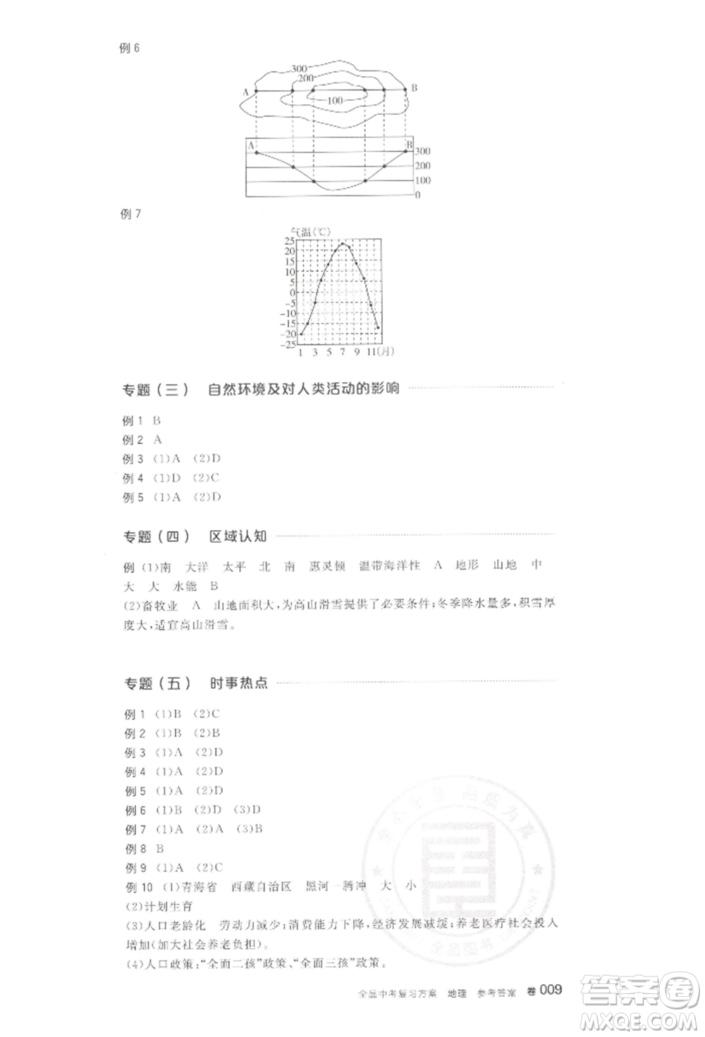 江西美術(shù)出版社2022全品中考復(fù)習(xí)方案聽(tīng)課手冊(cè)地理通用版寧夏專版參考答案