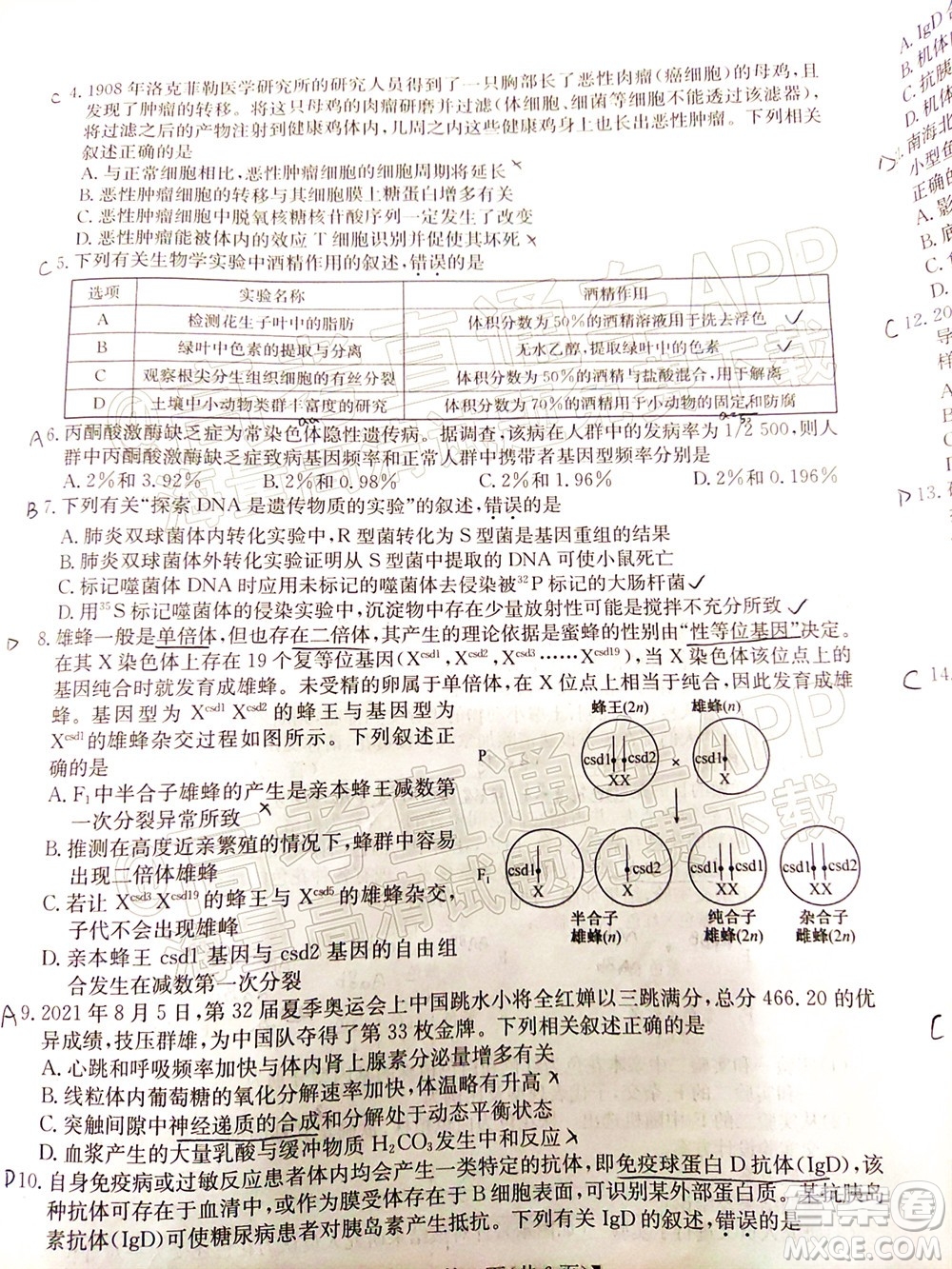 2022廣東高三5月聯(lián)考生物學(xué)試題及答案