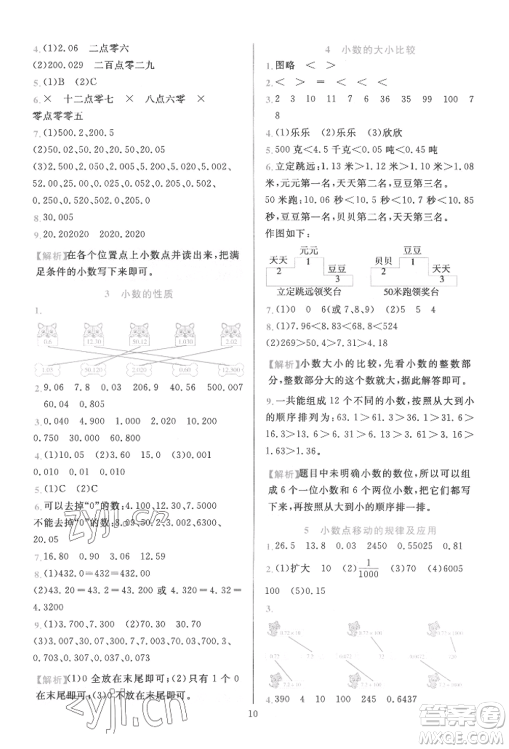 浙江教育出版社2022全優(yōu)方案夯實(shí)與提高四年級(jí)下冊(cè)數(shù)學(xué)人教版參考答案