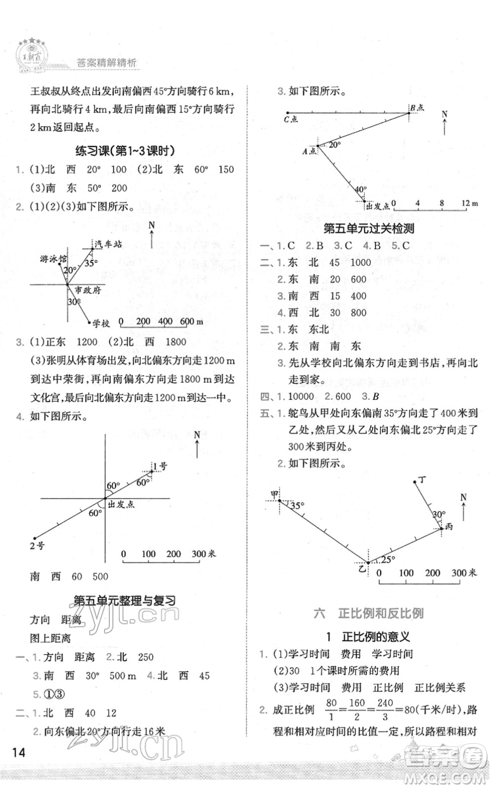 江西人民出版社2022王朝霞創(chuàng)維新課堂同步優(yōu)化訓(xùn)練六年級(jí)數(shù)學(xué)下冊(cè)SJ蘇教版答案