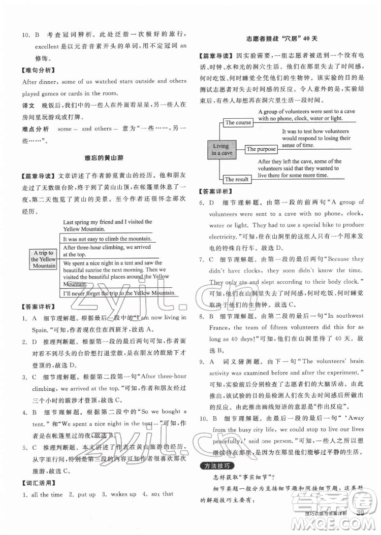 陽(yáng)光出版社2022練就優(yōu)等生七年級(jí)英語(yǔ)下冊(cè)RJ人教版答案