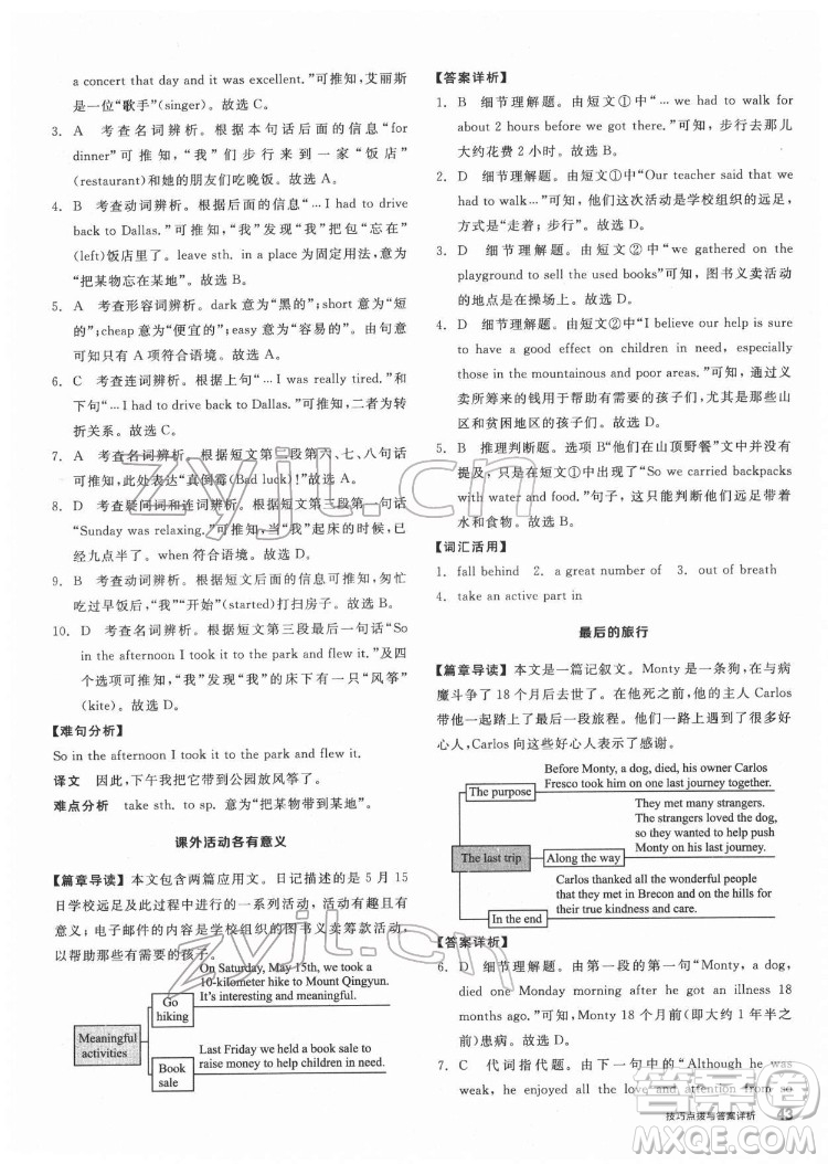 陽(yáng)光出版社2022練就優(yōu)等生七年級(jí)英語(yǔ)下冊(cè)RJ人教版答案