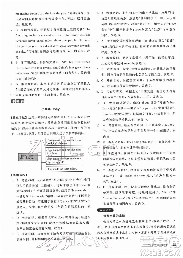 陽光出版社2022練就優(yōu)等生八年級英語下冊RJ人教版答案