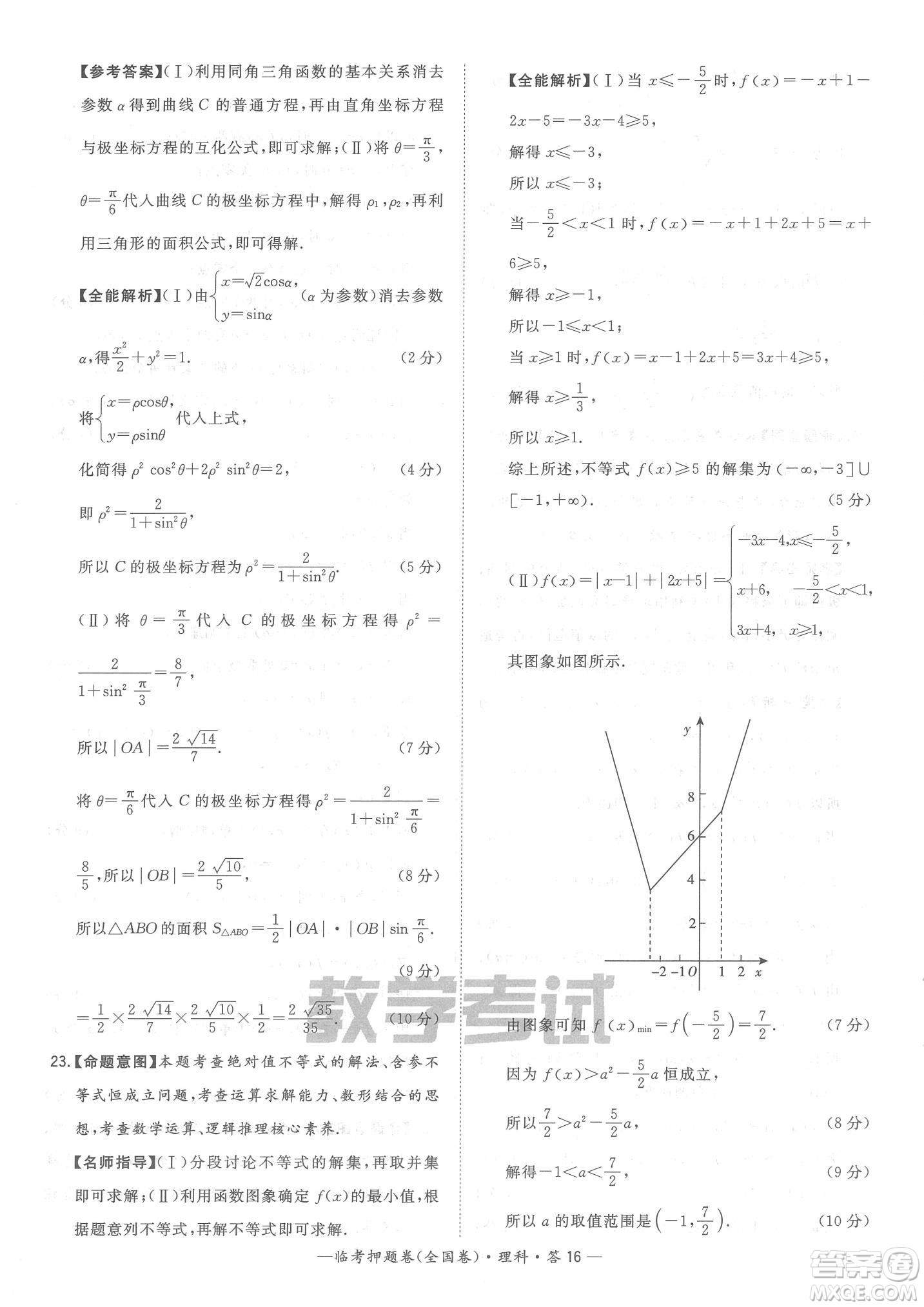 2022天利38套臨考押題卷高三理科數(shù)學(xué)全國卷A卷試題及答案