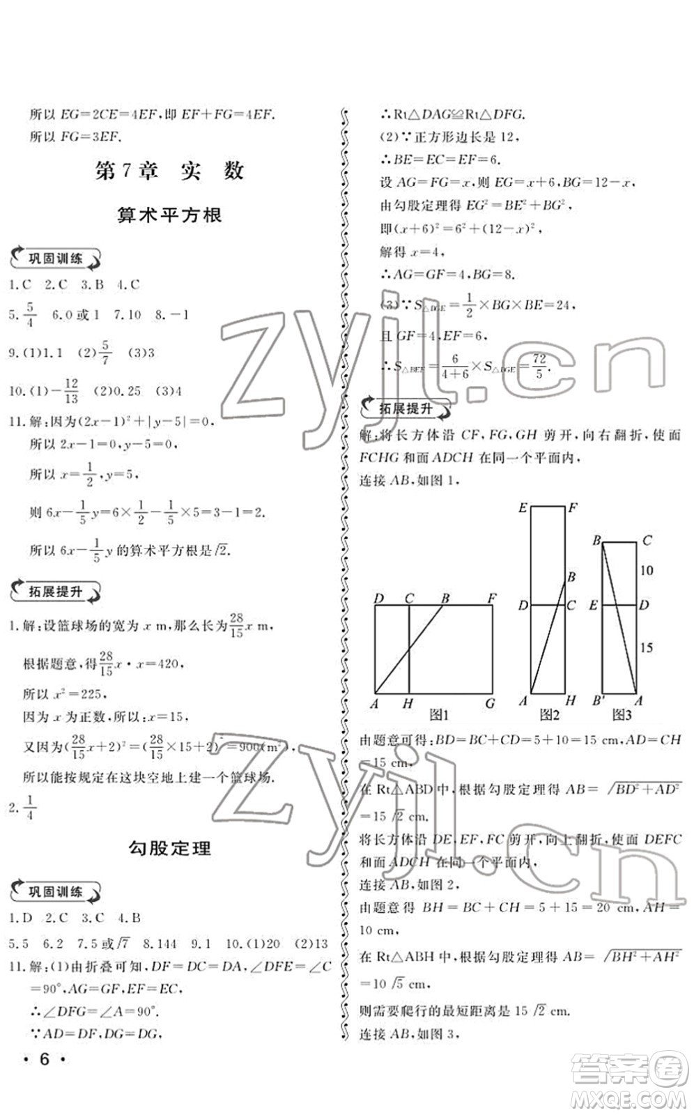 山東人民出版社2022初中卷行知天下八年級數(shù)學(xué)下冊青島版答案