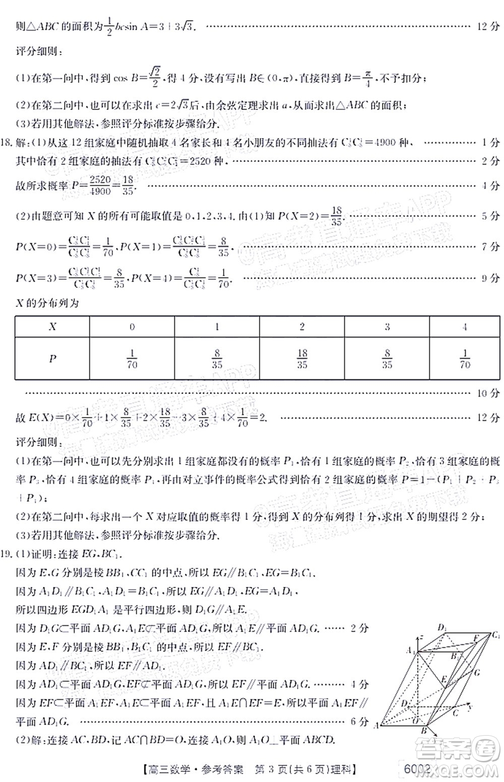 2022年金太陽高三聯(lián)考6002C理科數(shù)學(xué)試題及答案