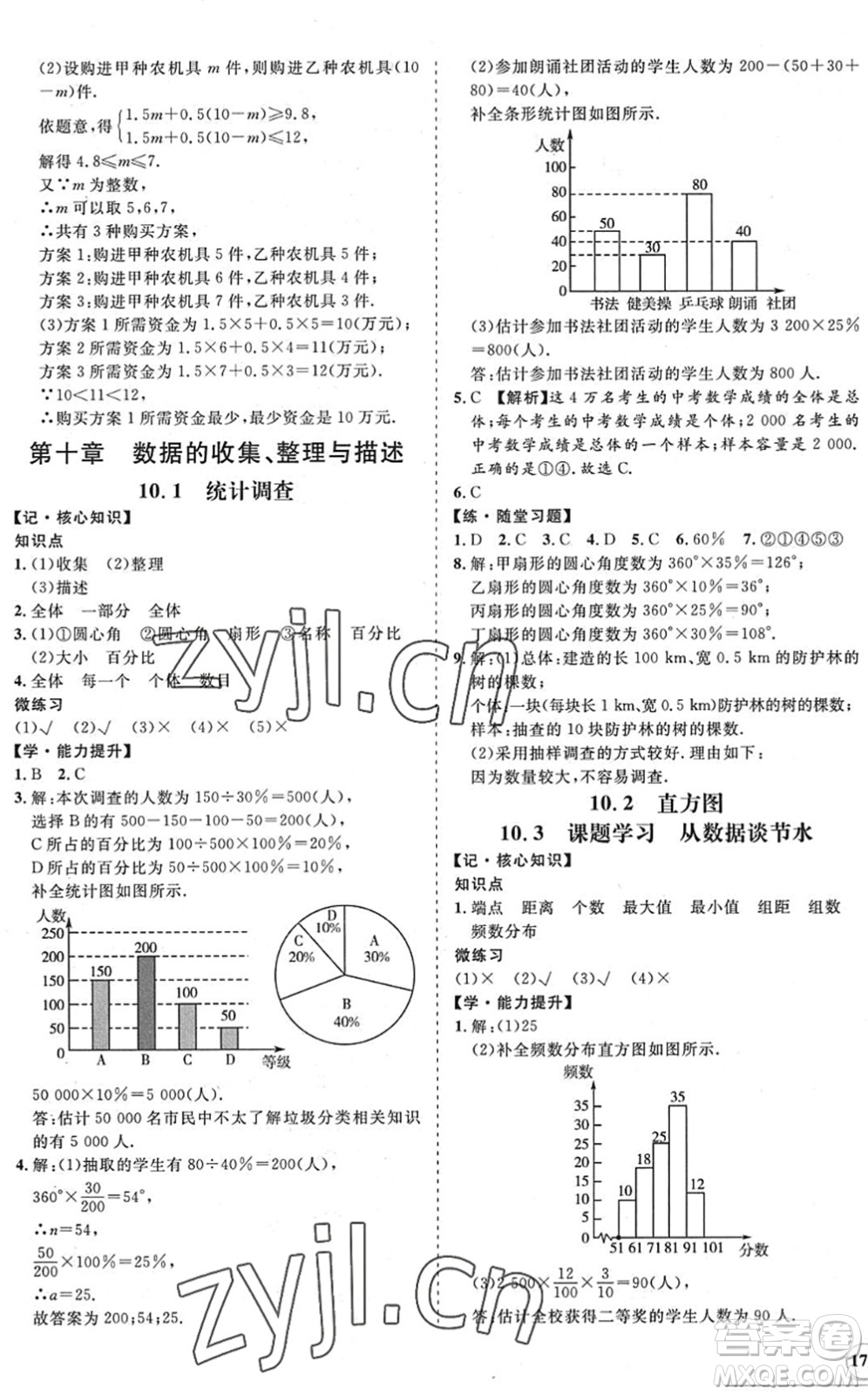 海南出版社2022知行課堂新課程同步練習(xí)冊(cè)七年級(jí)數(shù)學(xué)下冊(cè)人教版答案