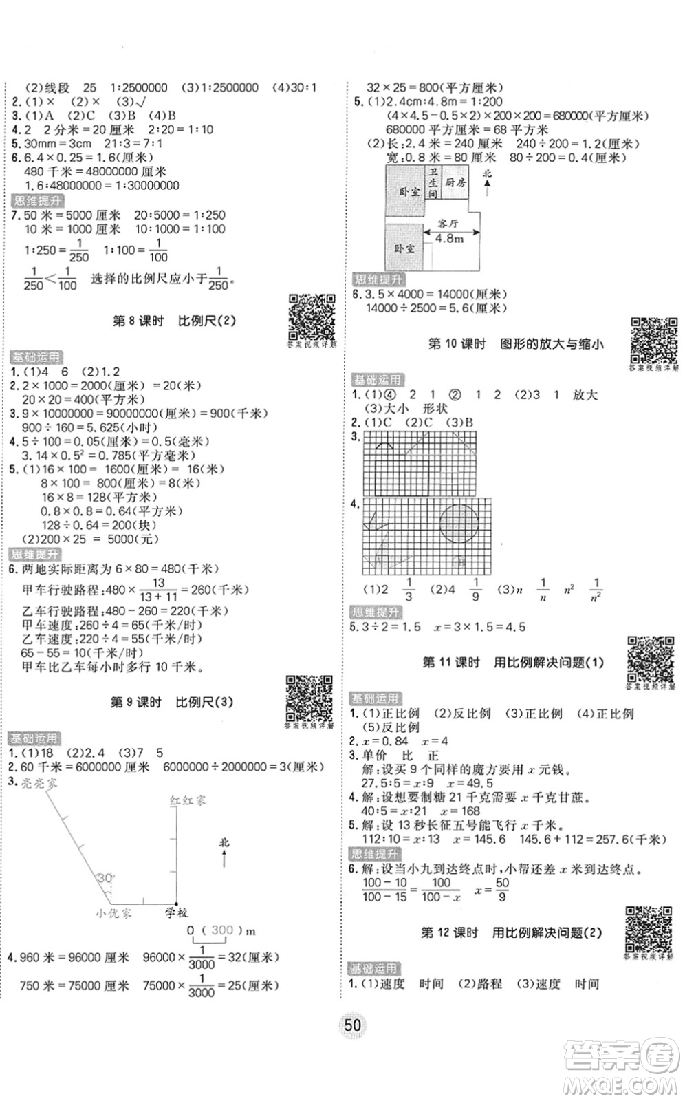 天津人民出版社2022核心課堂六年級數(shù)學(xué)下冊RJ人教版答案