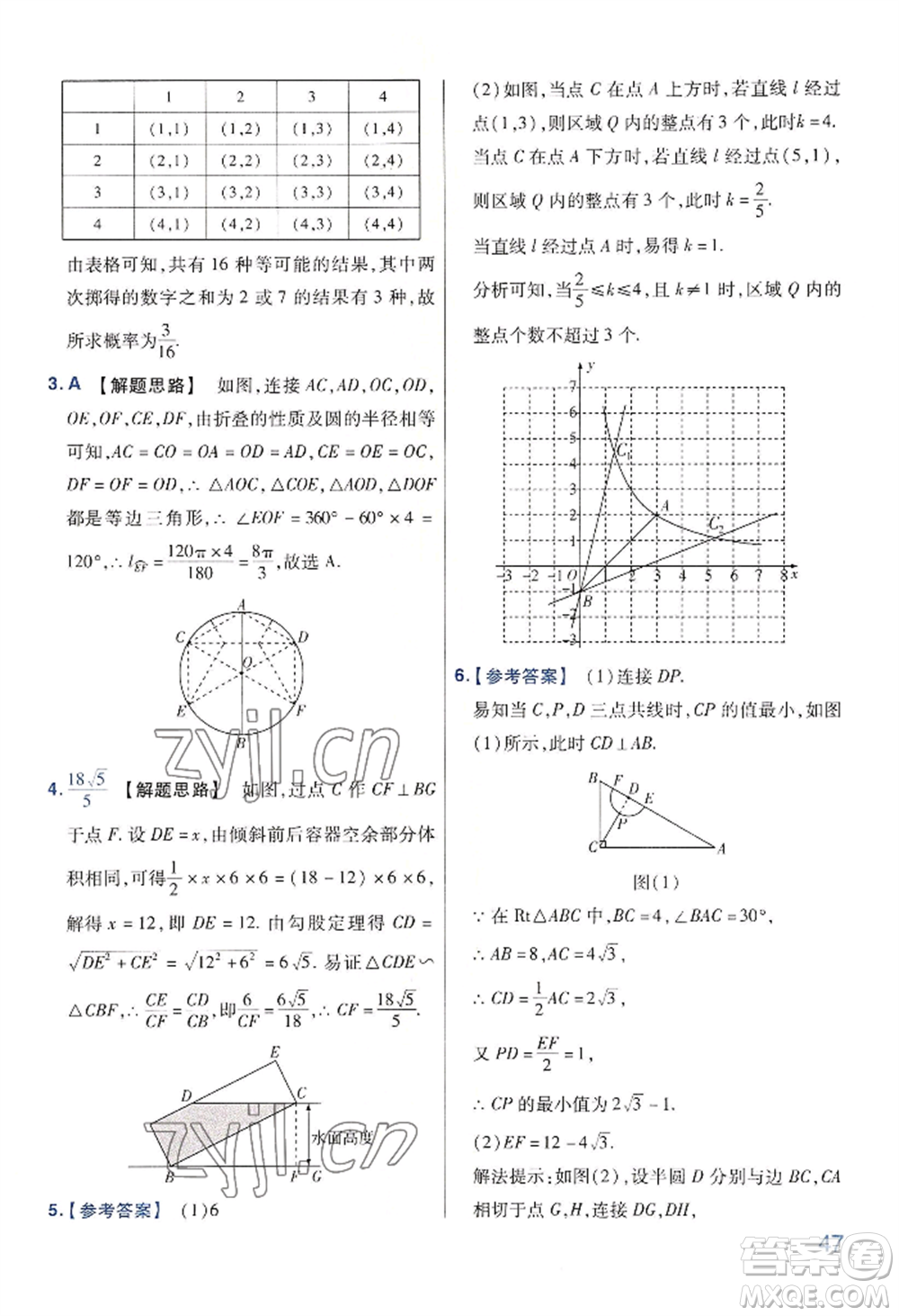 延邊教育出版社2022金考卷百校聯(lián)盟中考信息卷數(shù)學(xué)通用版河南專版參考答案