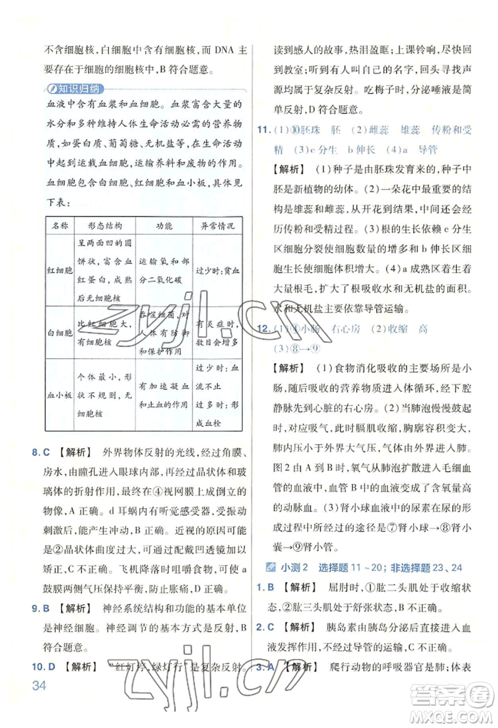 延邊教育出版社2022金考卷百校聯(lián)盟中考信息卷生物學(xué)通用版河南專版參考答案