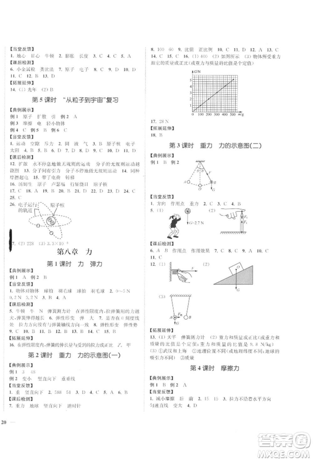 延邊大學(xué)出版社2022學(xué)霸作業(yè)本八年級(jí)下冊(cè)物理蘇科版參考答案