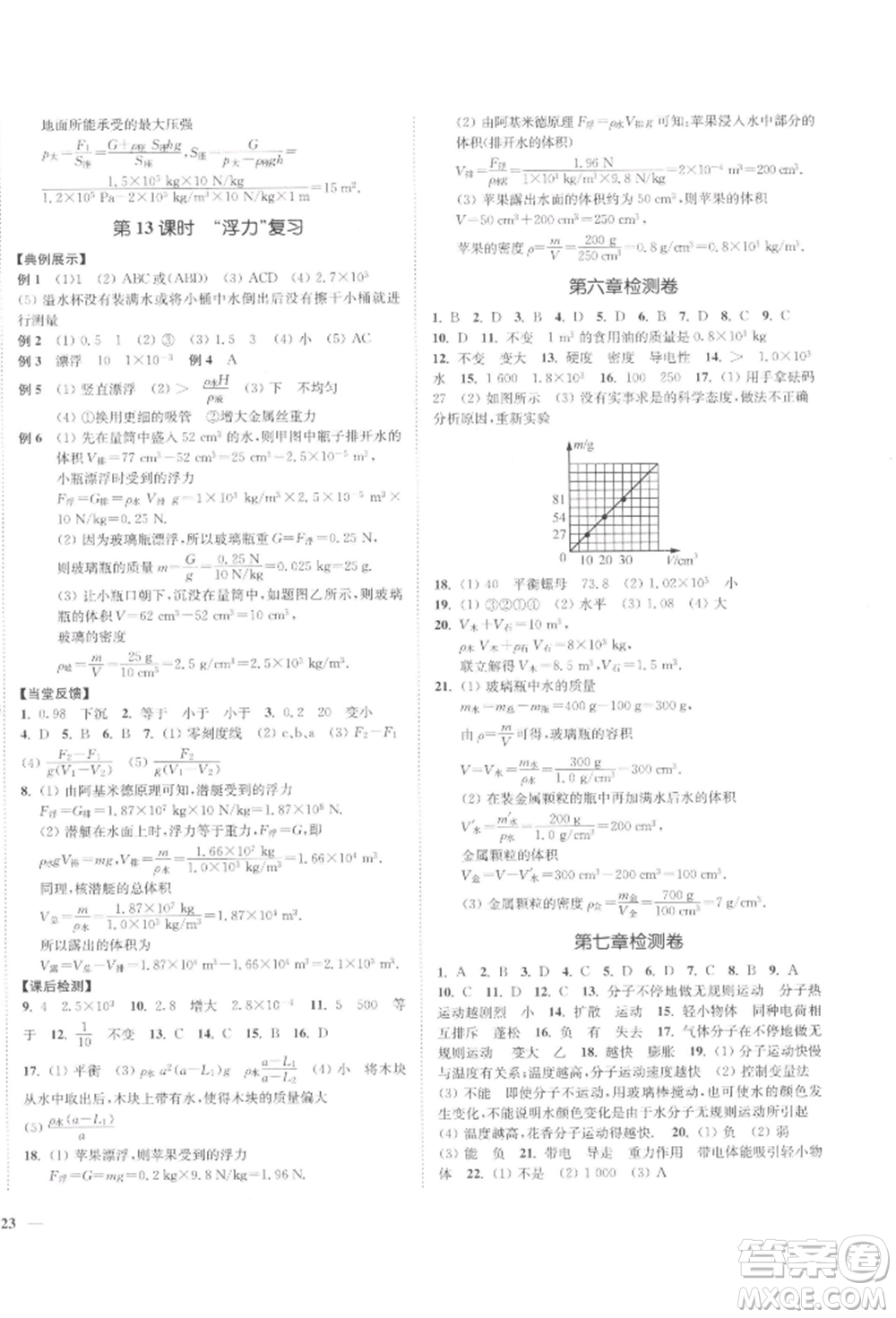 延邊大學(xué)出版社2022學(xué)霸作業(yè)本八年級(jí)下冊(cè)物理蘇科版參考答案