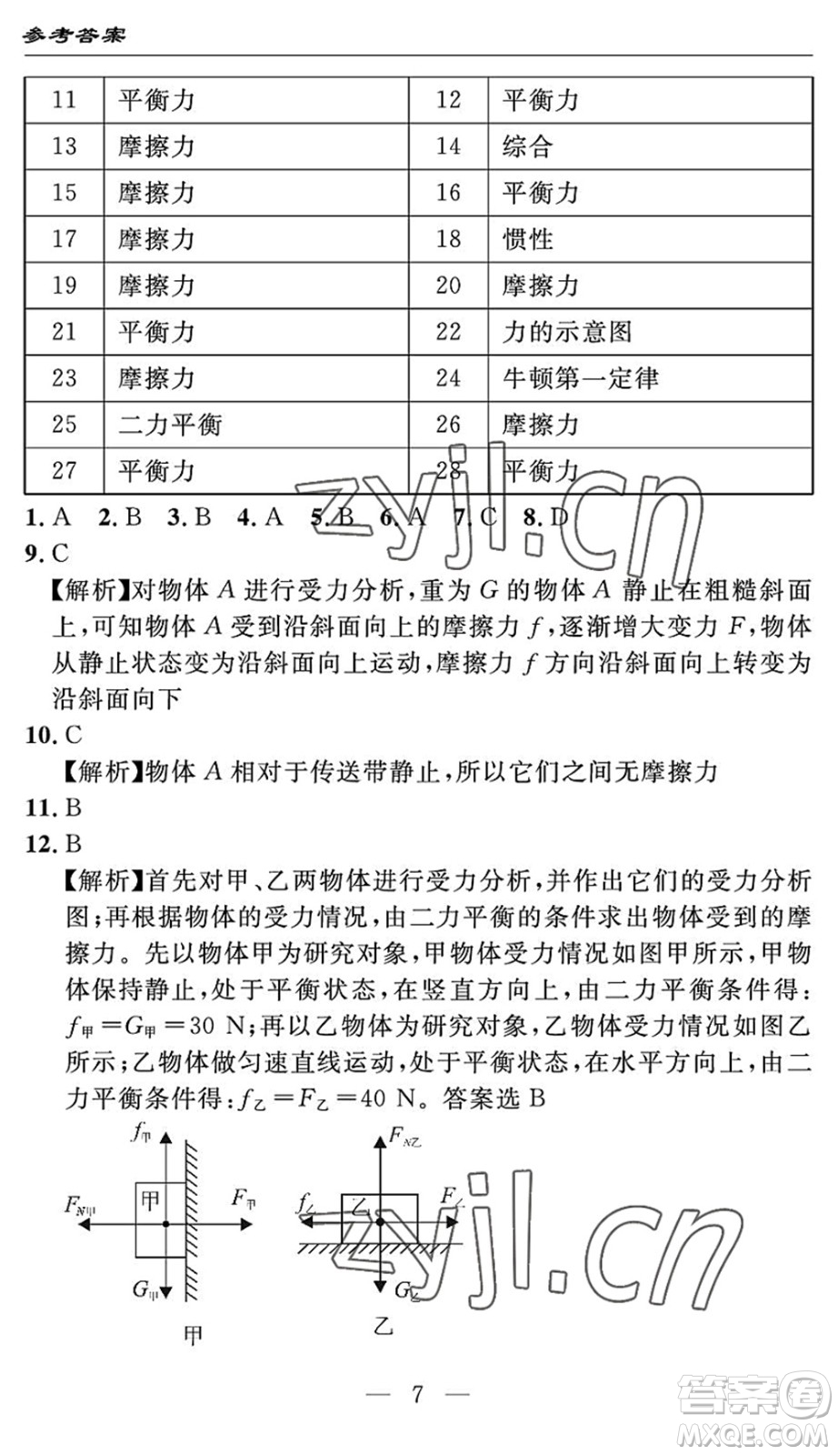 長江少年兒童出版社2022智慧課堂自主評(píng)價(jià)八年級(jí)物理下冊(cè)通用版答案