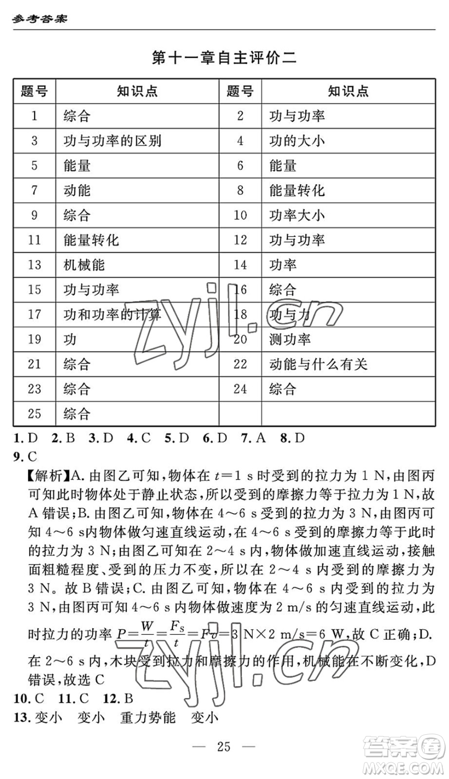 長江少年兒童出版社2022智慧課堂自主評(píng)價(jià)八年級(jí)物理下冊(cè)通用版答案