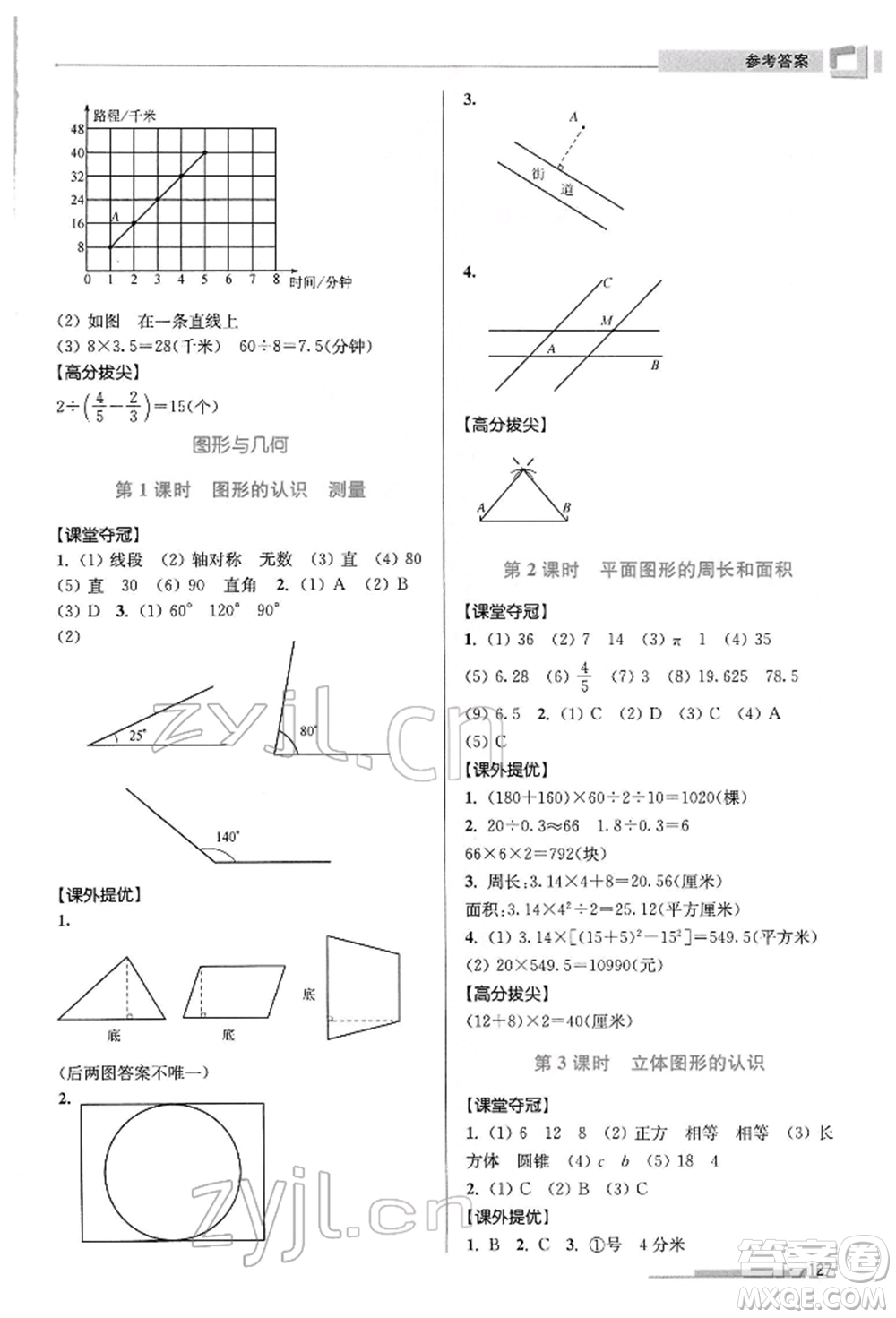 江蘇鳳凰美術(shù)出版社2022超能學(xué)典高分拔尖提優(yōu)訓(xùn)練六年級下冊數(shù)學(xué)江蘇版參考答案