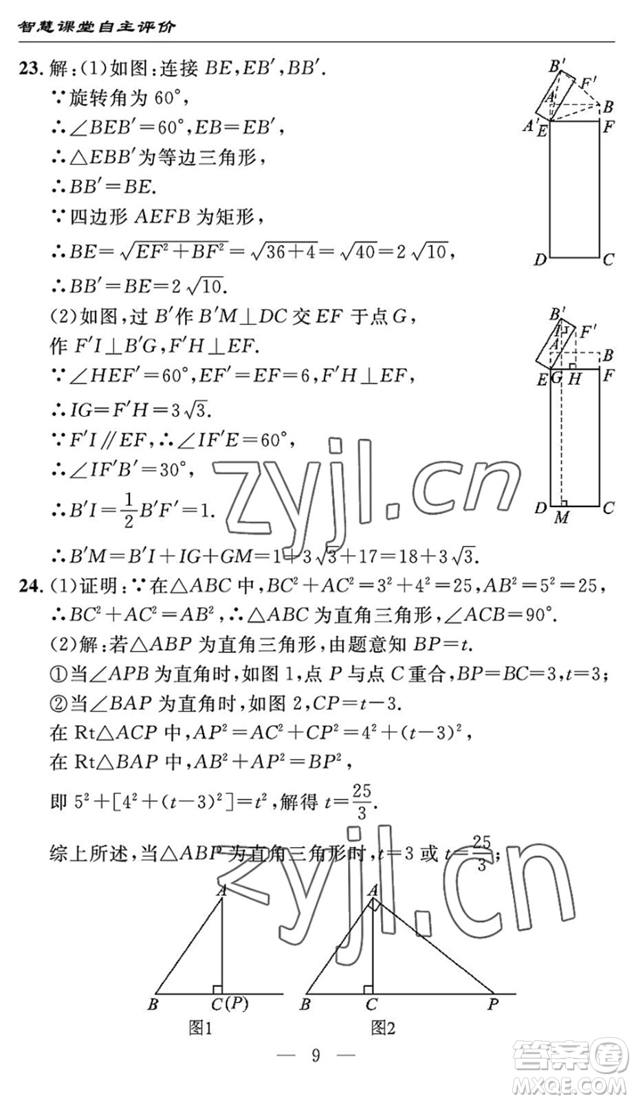 長(zhǎng)江少年兒童出版社2022智慧課堂自主評(píng)價(jià)八年級(jí)數(shù)學(xué)下冊(cè)通用版宜昌專版答案