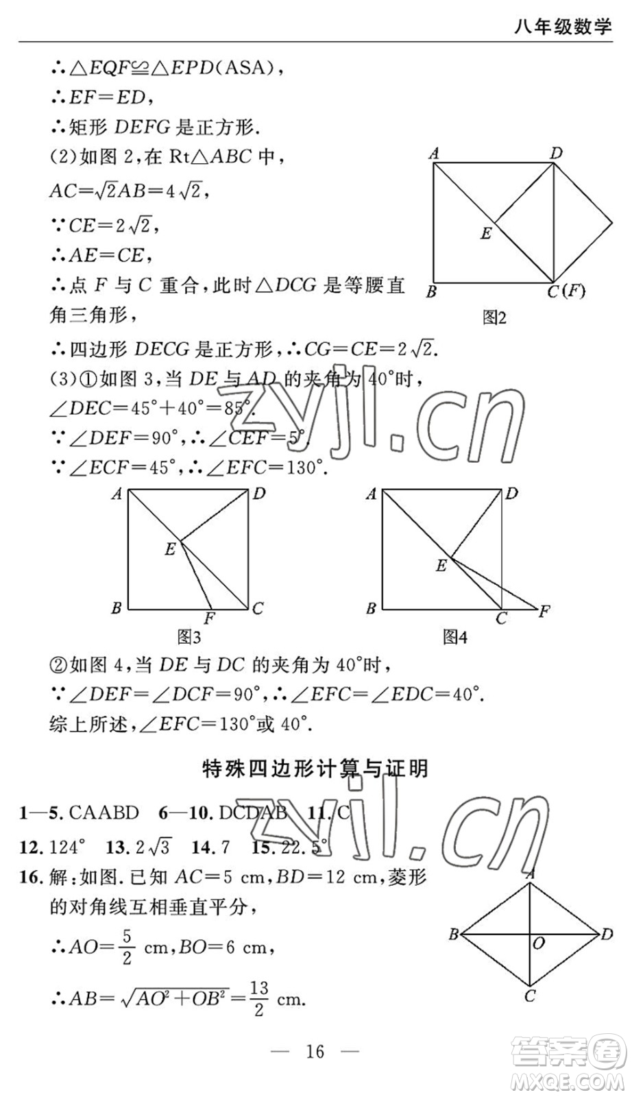 長(zhǎng)江少年兒童出版社2022智慧課堂自主評(píng)價(jià)八年級(jí)數(shù)學(xué)下冊(cè)通用版宜昌專版答案