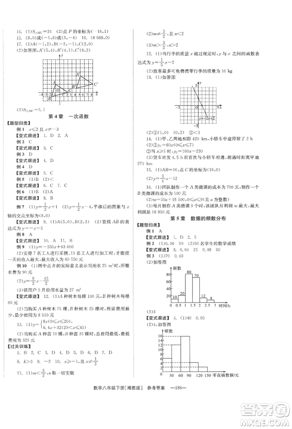 湖南教育出版社2022全效學(xué)習(xí)同步學(xué)練測八年級下冊數(shù)學(xué)湘教版參考答案