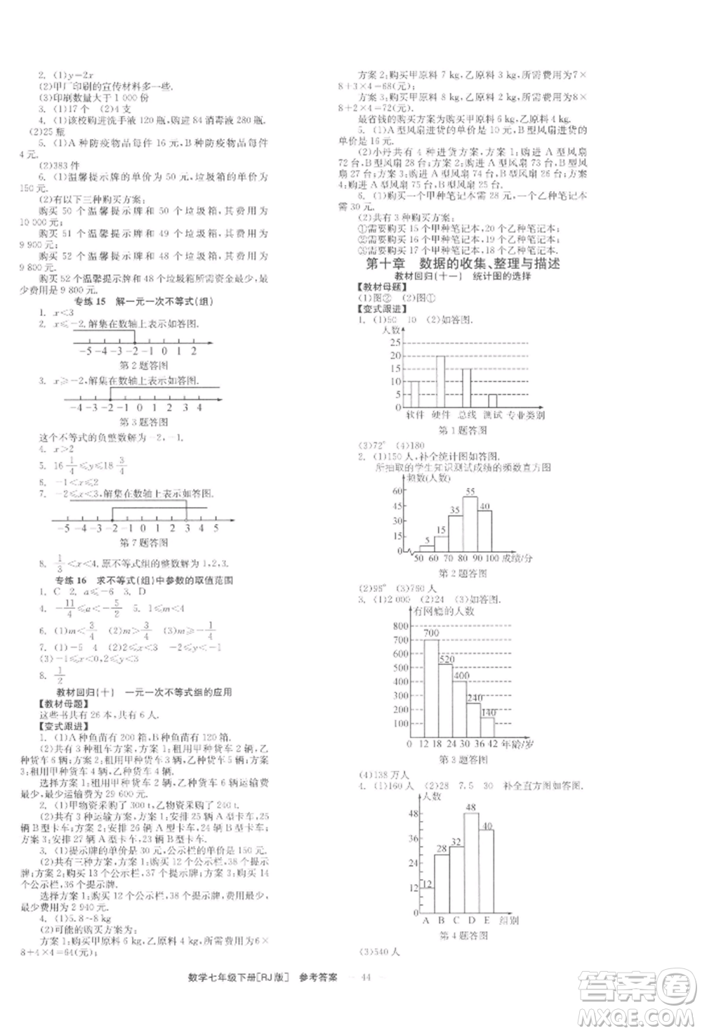 北京時(shí)代華文書局2022全效學(xué)習(xí)學(xué)業(yè)評價(jià)方案七年級下冊數(shù)學(xué)人教版參考答案