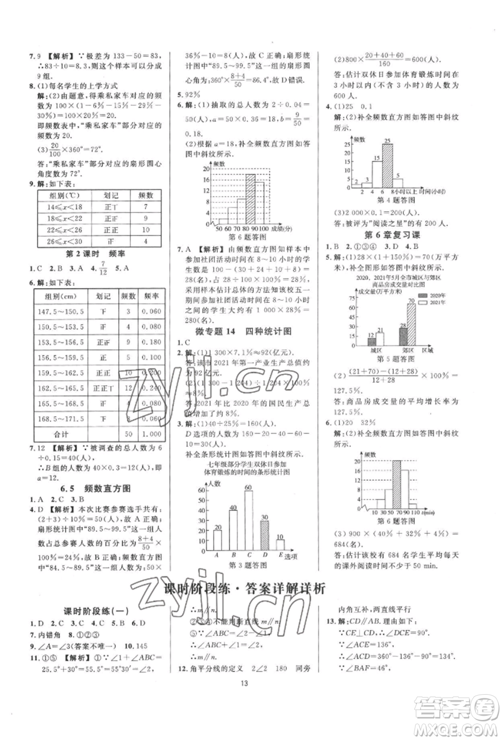 光明日報出版社2022全效學(xué)習(xí)全效大考卷七年級下冊數(shù)學(xué)浙教版浙江專版參考答案