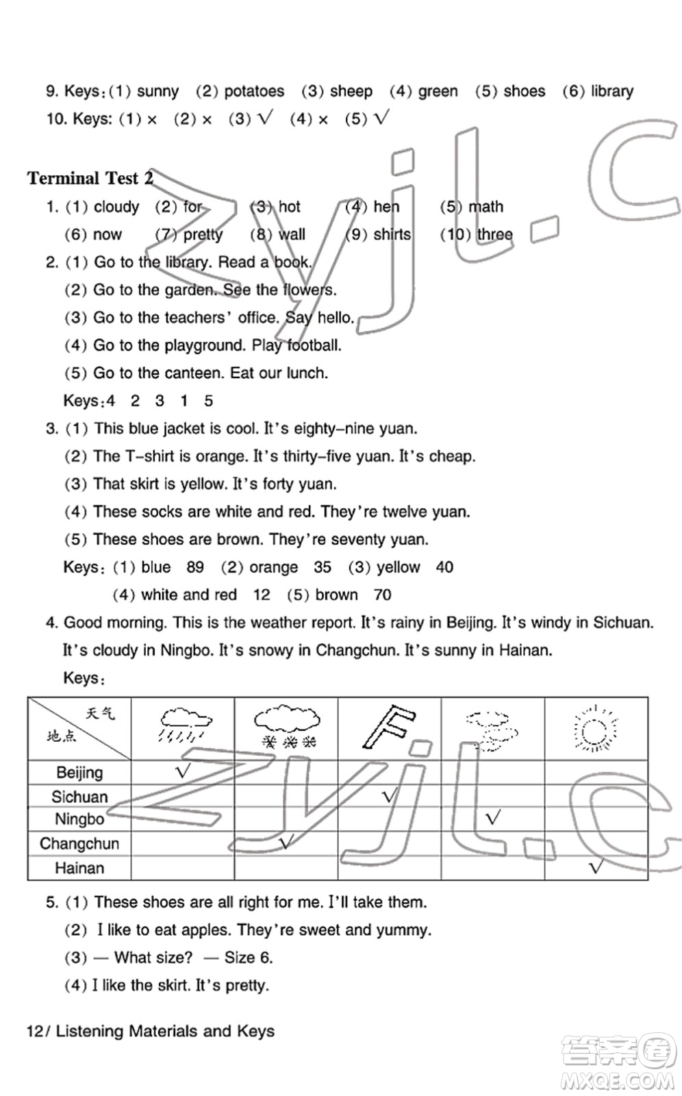 寧波出版社2022學(xué)習(xí)方法指導(dǎo)叢書四年級(jí)英語下冊人教版答案