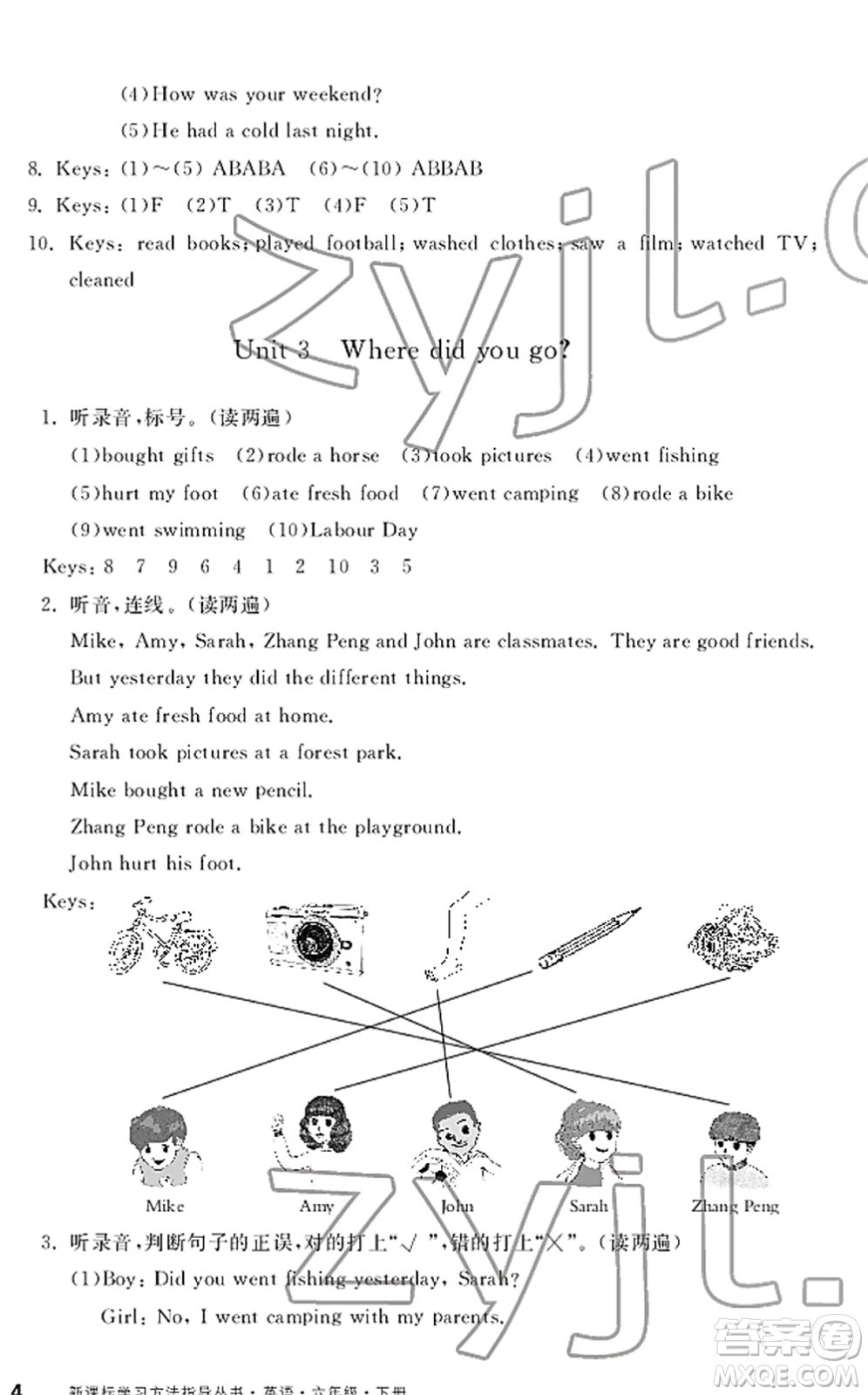 寧波出版社2022學(xué)習(xí)方法指導(dǎo)叢書六年級英語下冊人教版答案