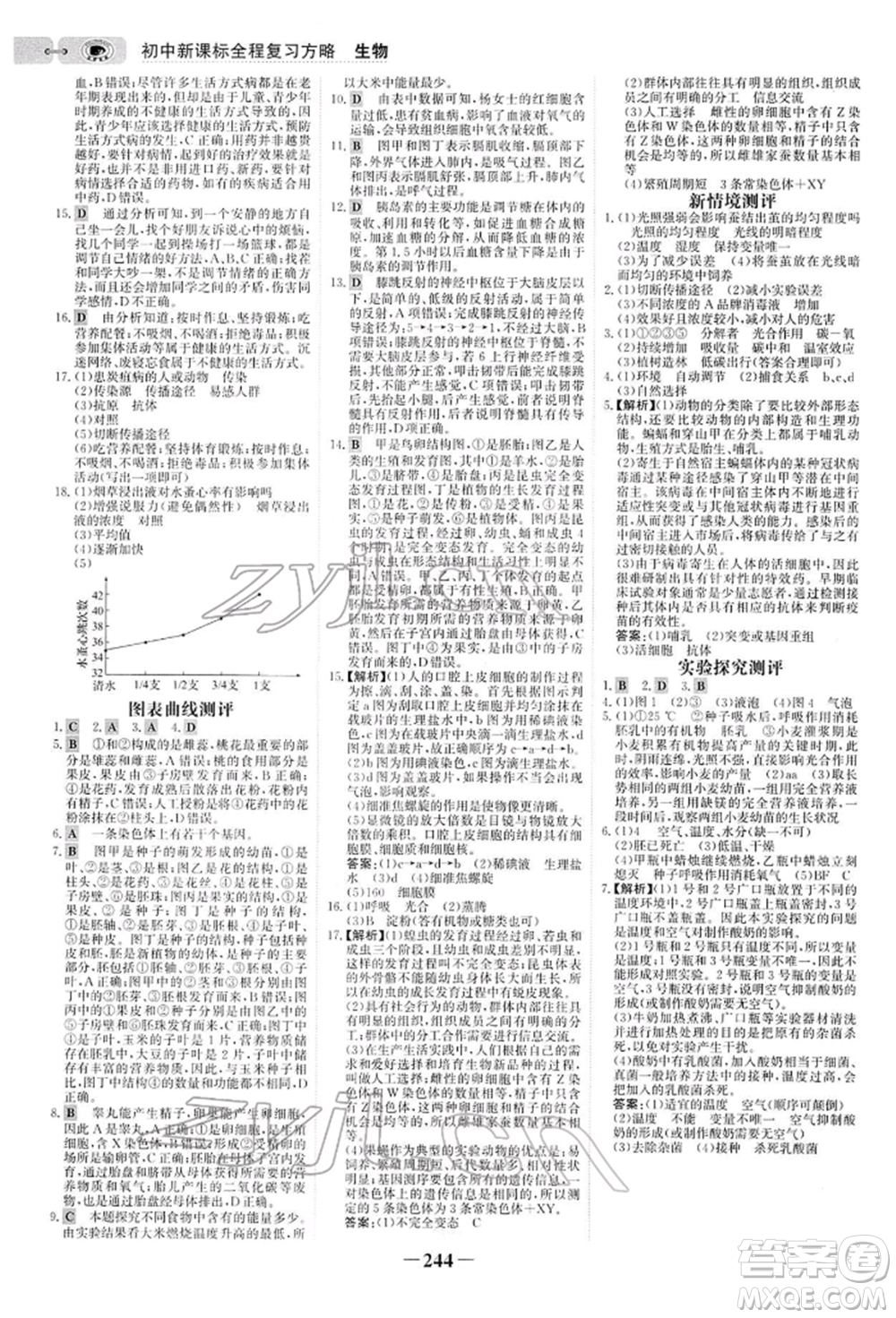 未來出版社2022世紀(jì)金榜初中全程復(fù)習(xí)方略生物人教版參考答案