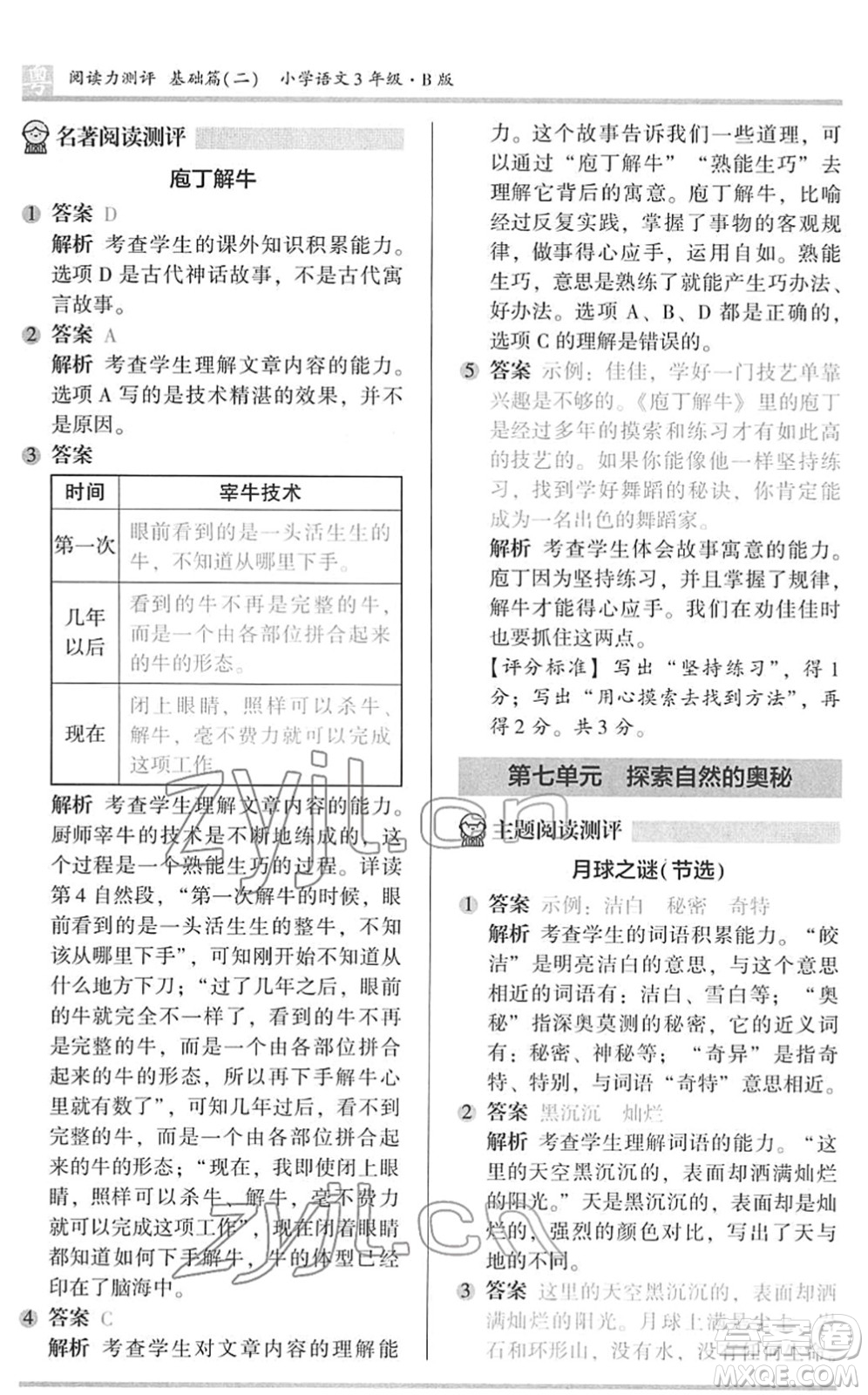 江蘇鳳凰文藝出版社2022木頭馬閱讀力測(cè)評(píng)三年級(jí)語(yǔ)文下冊(cè)B版廣東專(zhuān)版答案