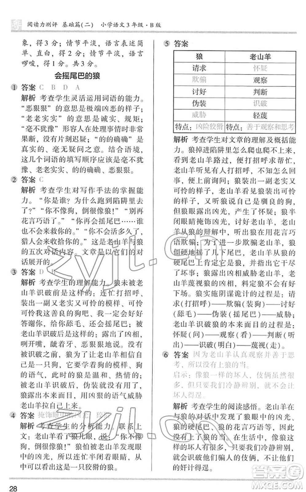 江蘇鳳凰文藝出版社2022木頭馬閱讀力測(cè)評(píng)三年級(jí)語(yǔ)文下冊(cè)B版廣東專(zhuān)版答案