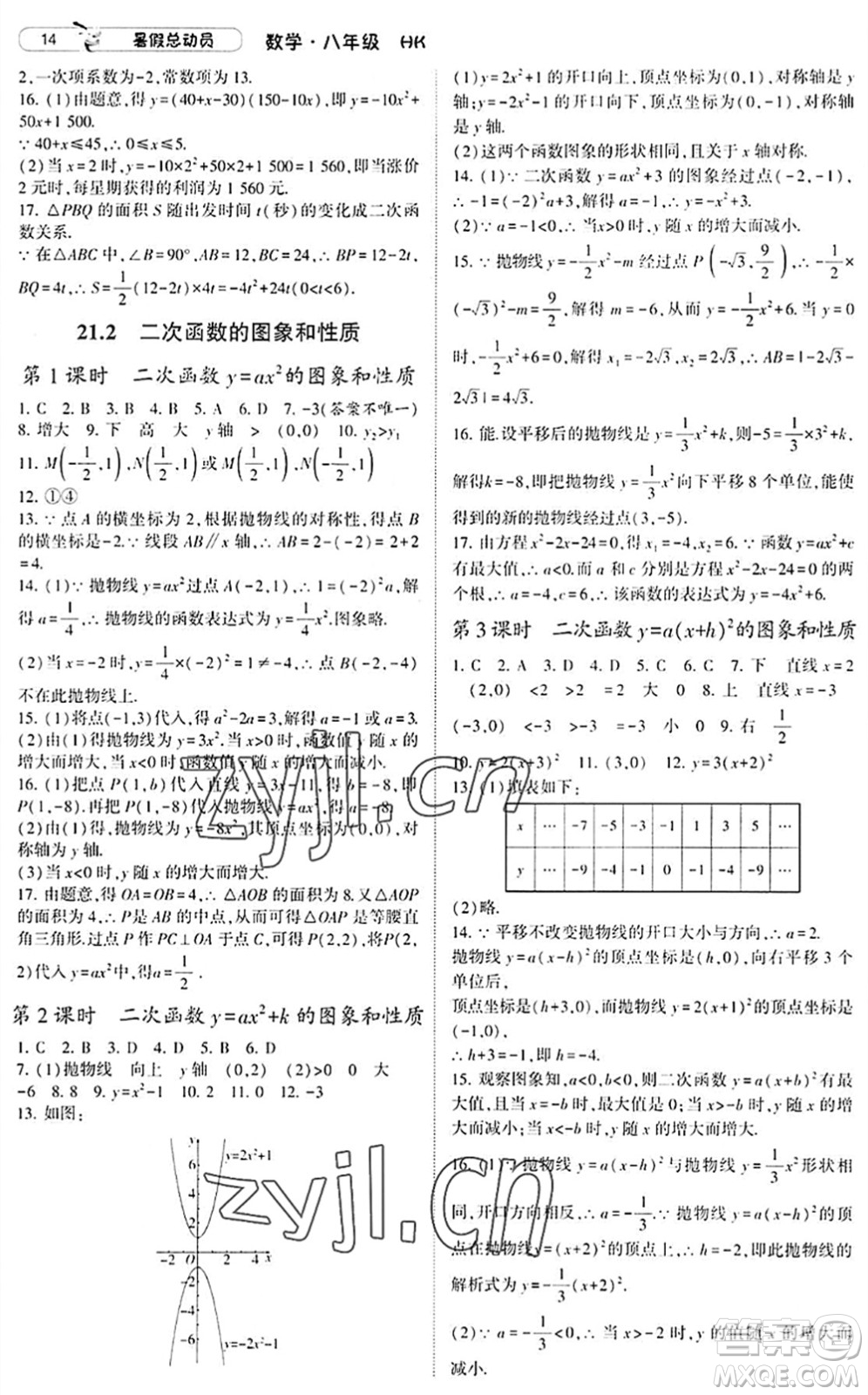 寧夏人民教育出版社2022經(jīng)綸學(xué)典暑假總動(dòng)員八年級(jí)數(shù)學(xué)滬科版答案