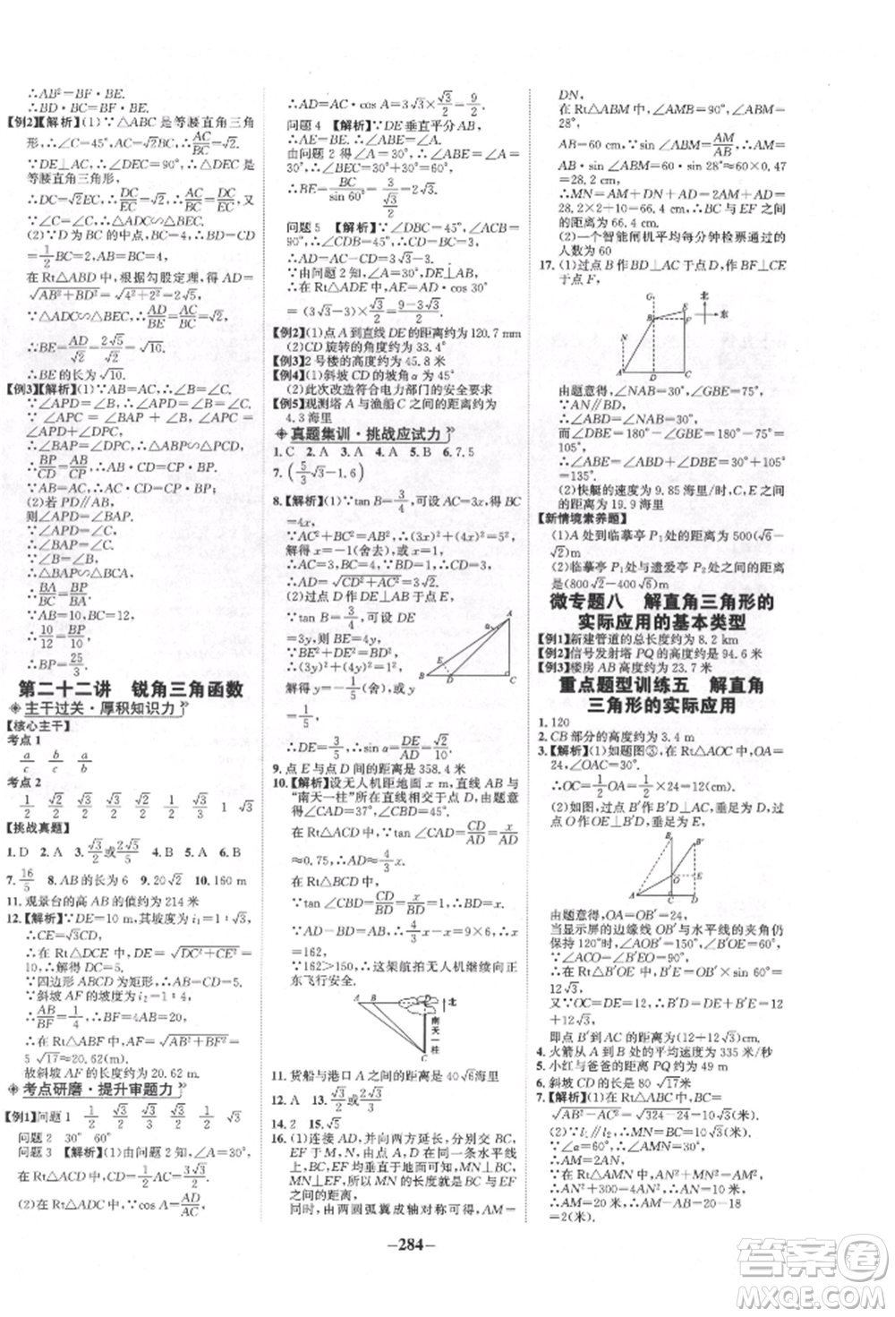 未來出版社2022世紀(jì)金榜初中全程復(fù)習(xí)方略數(shù)學(xué)人教版青海專版參考答案