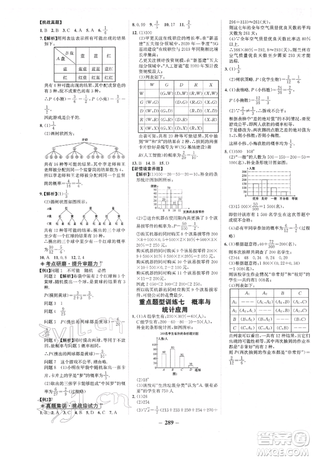 未來出版社2022世紀(jì)金榜初中全程復(fù)習(xí)方略數(shù)學(xué)人教版青海專版參考答案