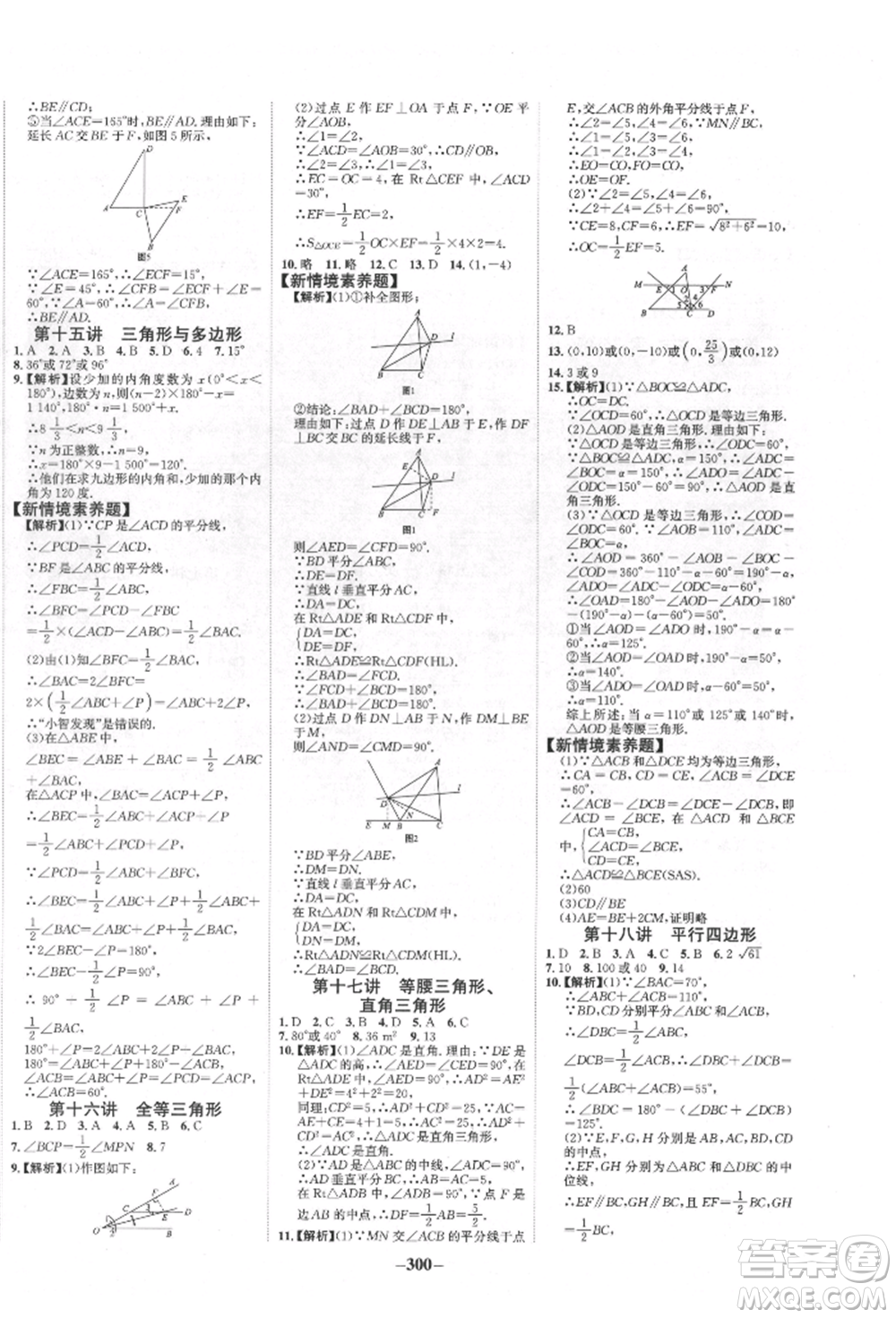 未來出版社2022世紀(jì)金榜初中全程復(fù)習(xí)方略數(shù)學(xué)人教版青海專版參考答案