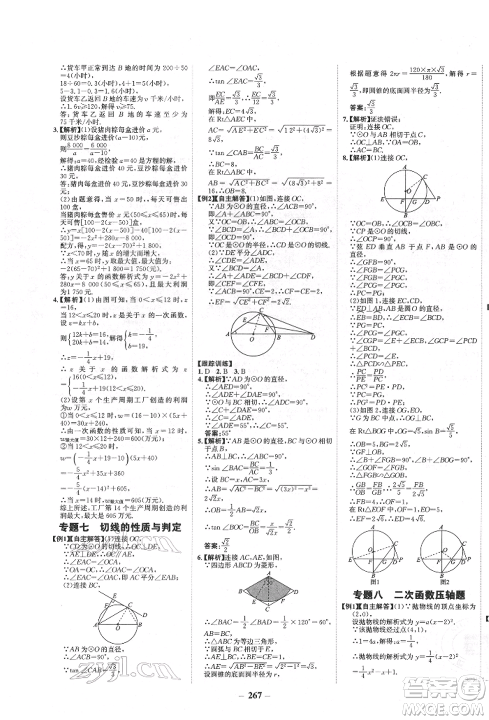 河北少年兒童出版社2022世紀(jì)金榜初中全程復(fù)習(xí)方略數(shù)學(xué)人教版新疆專(zhuān)版參考答案