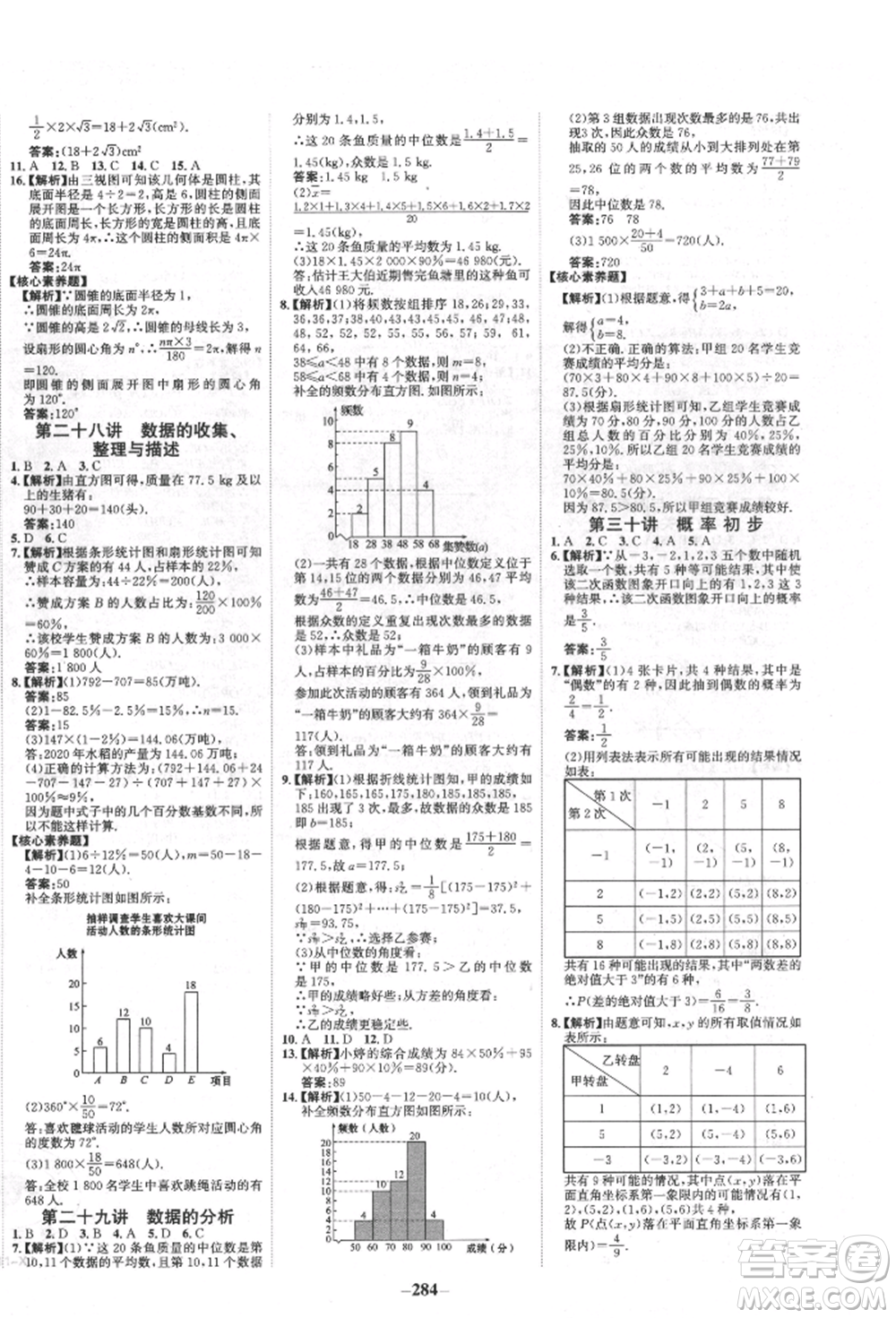 河北少年兒童出版社2022世紀(jì)金榜初中全程復(fù)習(xí)方略數(shù)學(xué)人教版新疆專(zhuān)版參考答案