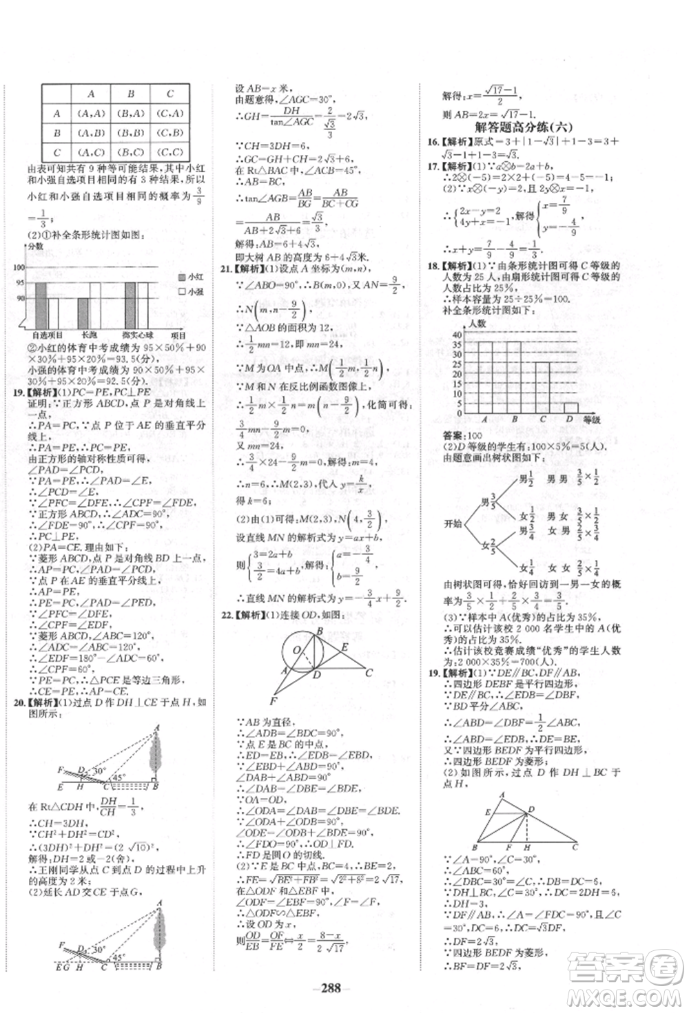 河北少年兒童出版社2022世紀(jì)金榜初中全程復(fù)習(xí)方略數(shù)學(xué)人教版新疆專(zhuān)版參考答案